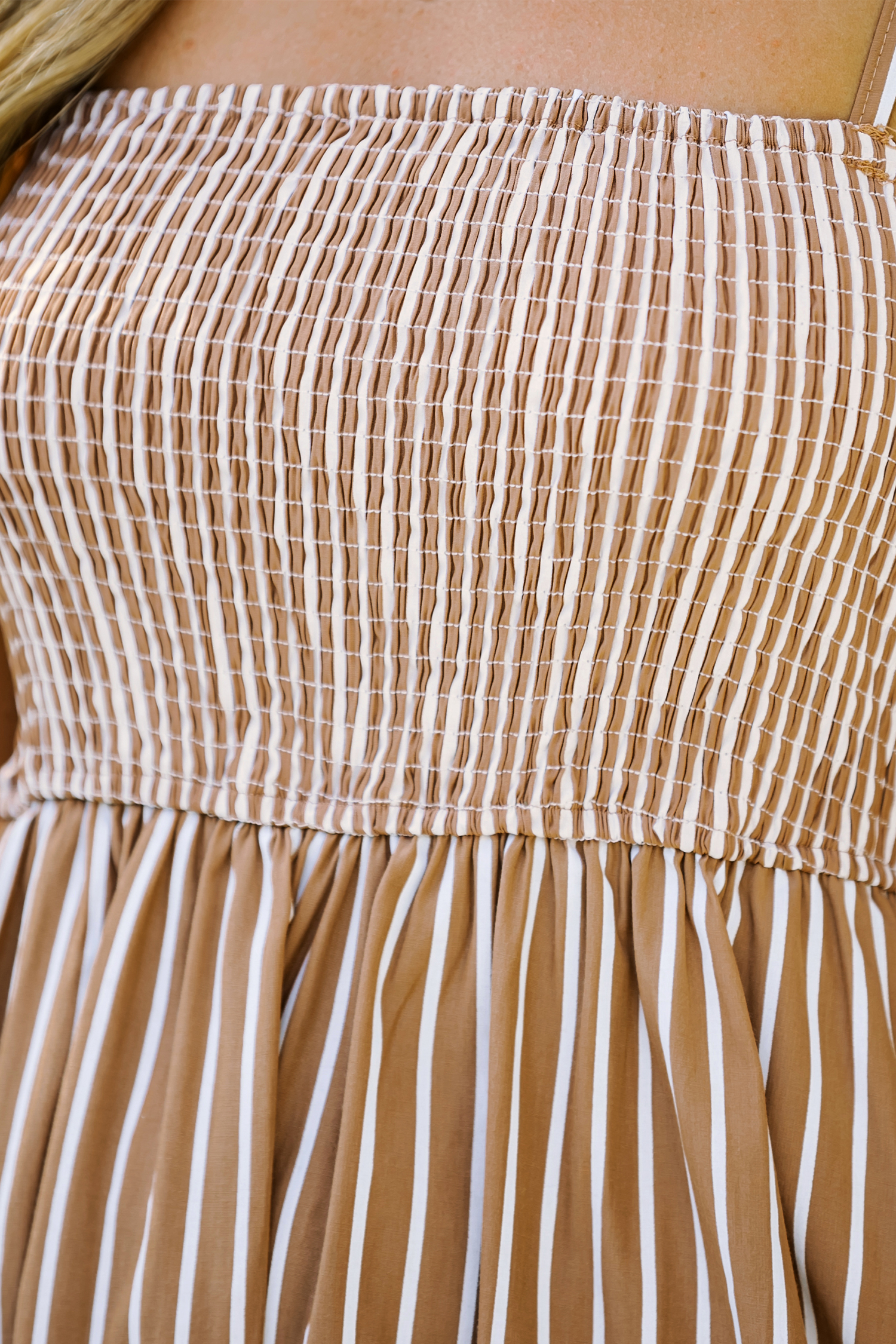 Striped Smocked Maxi Dress