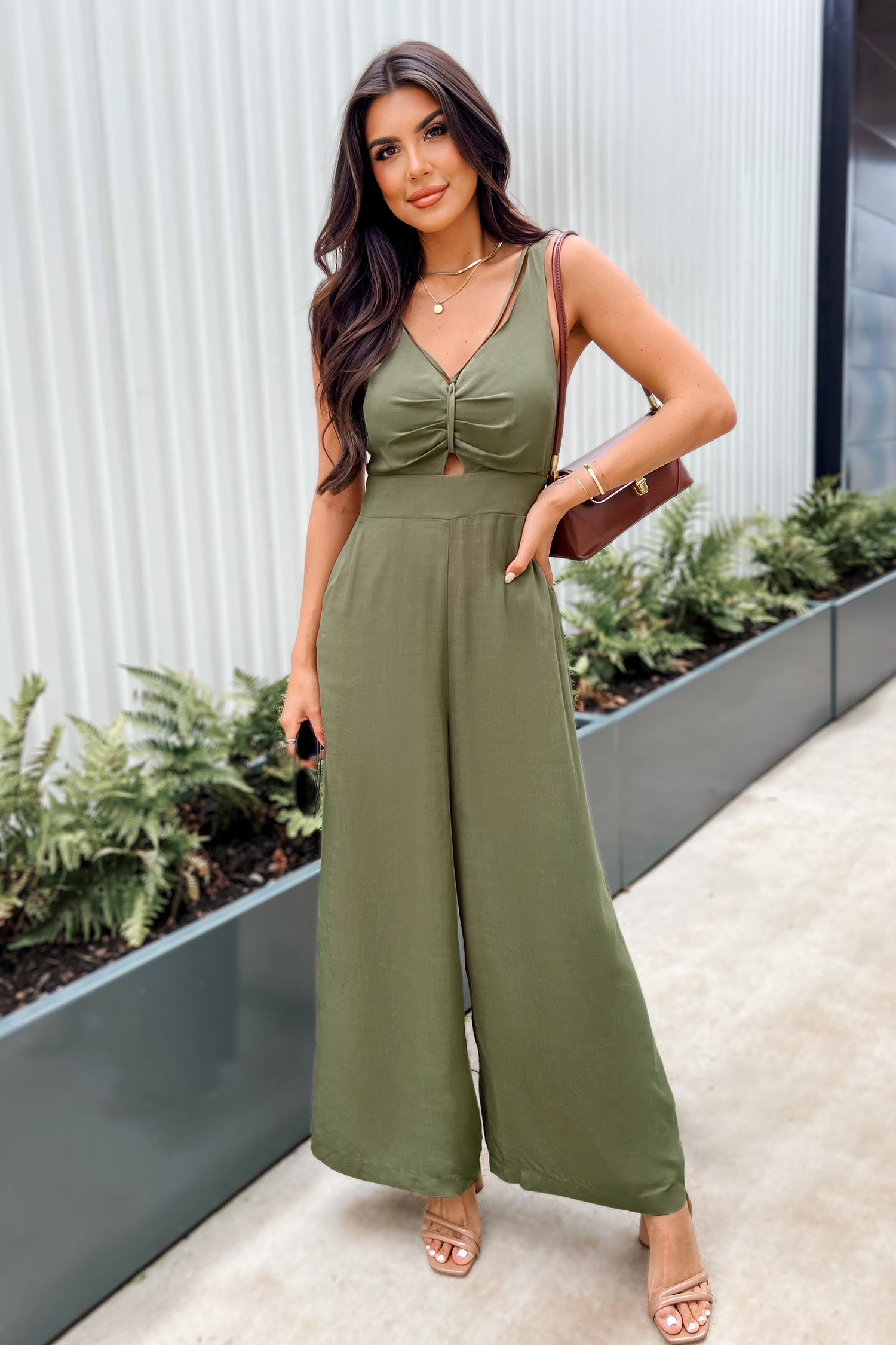 Strappy Cutout Wide Leg Jumpsuit