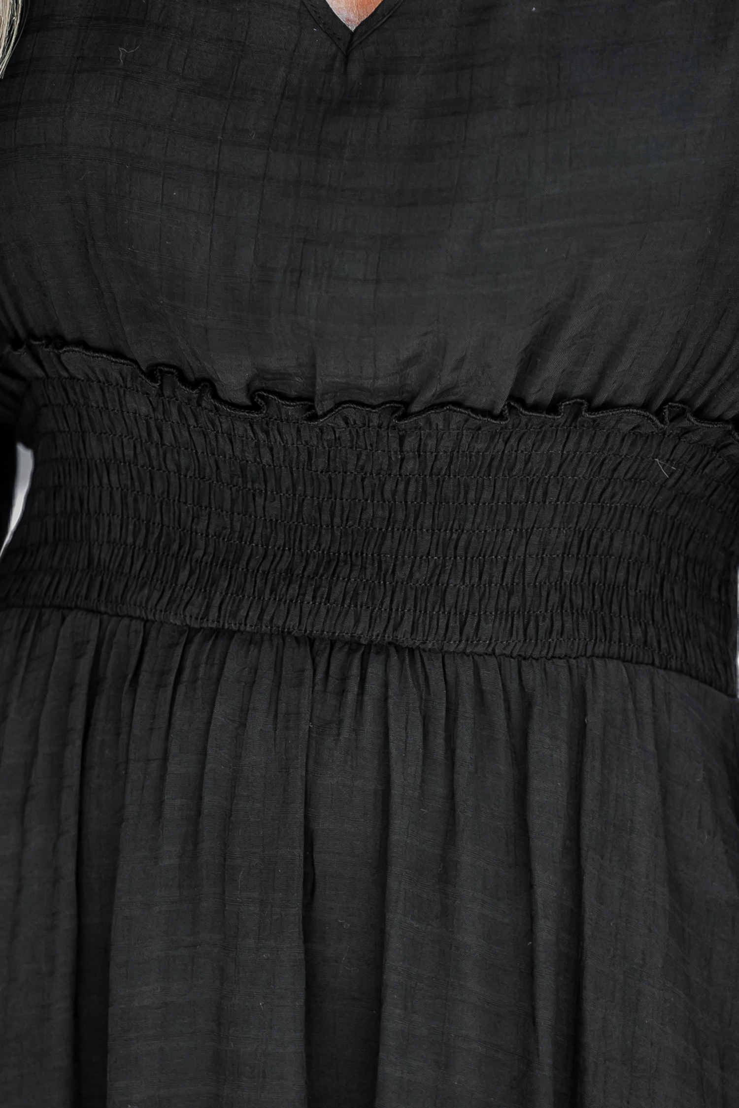 Smocking Maxi Woven Dress with Side Pockets in Marsala main image 0
