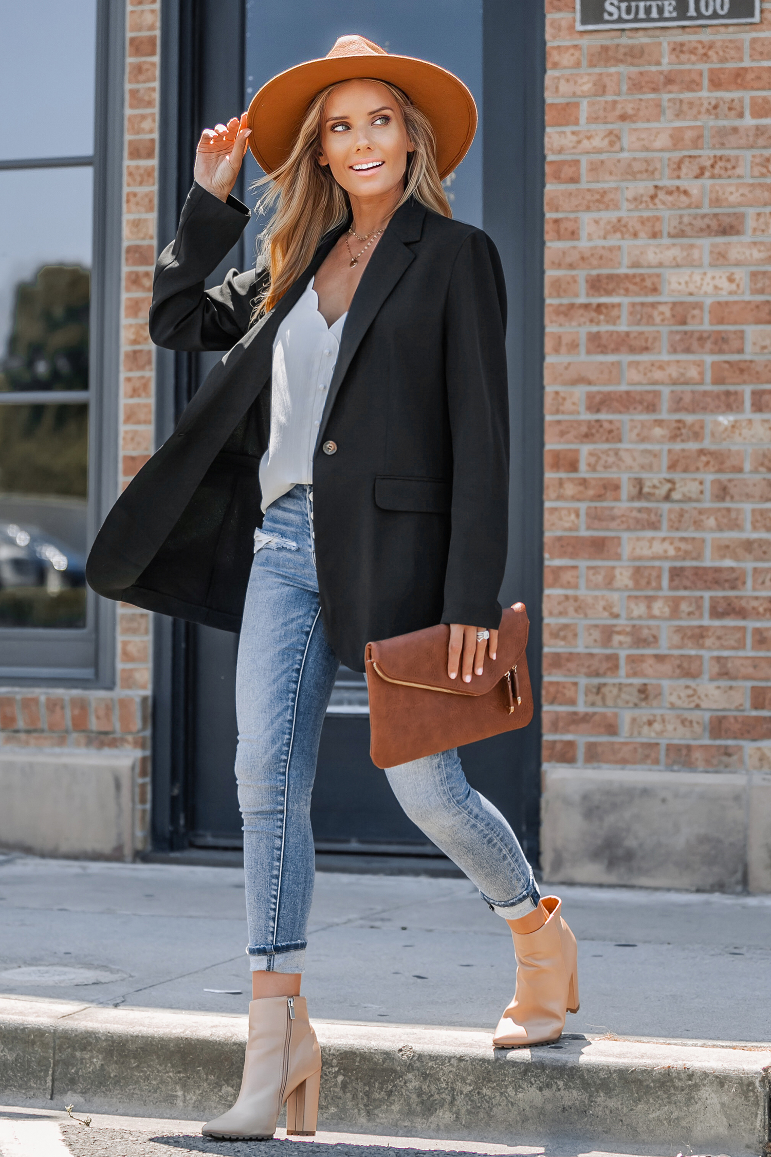 Onyx Notched Button Blazer
