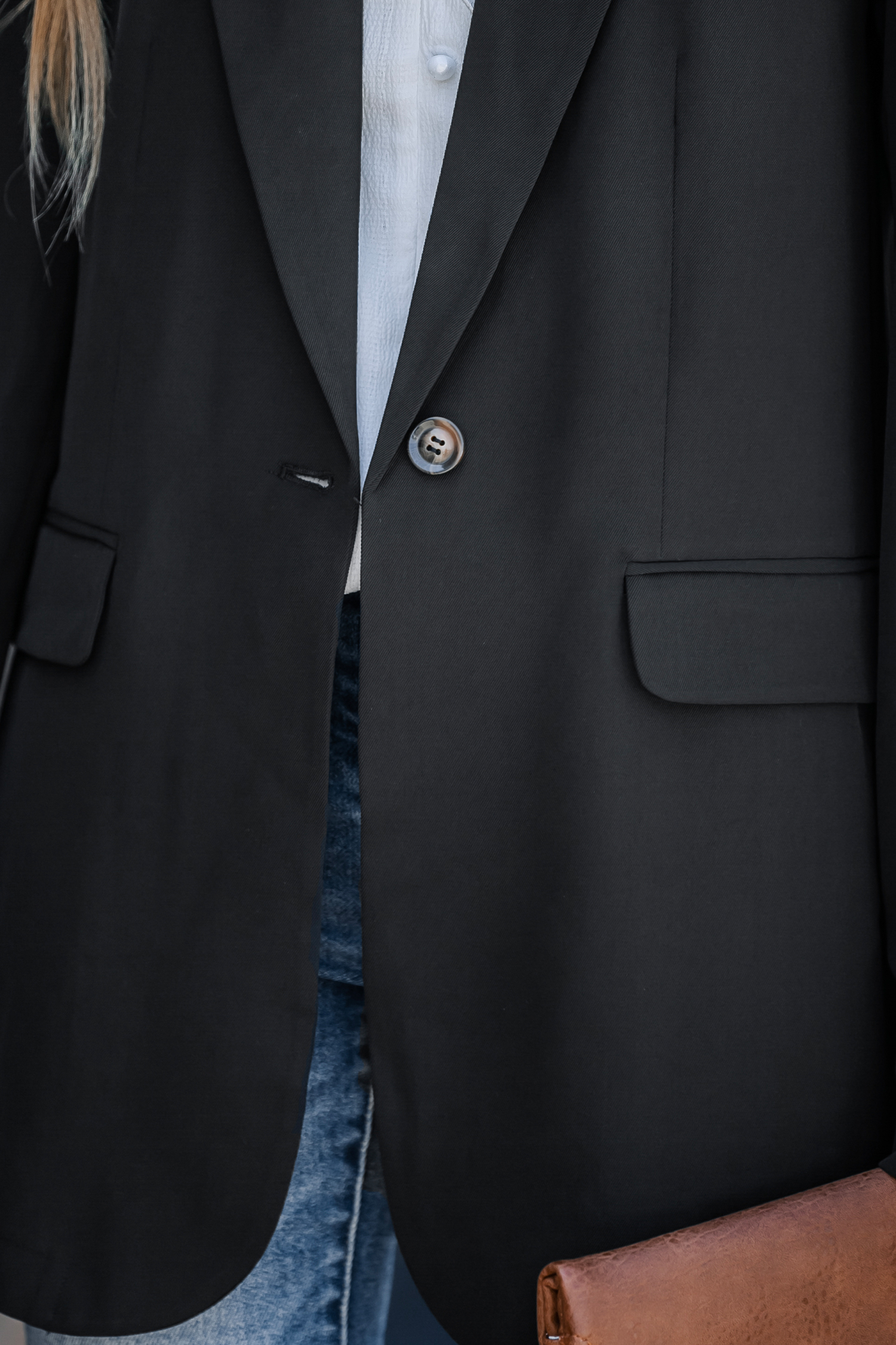 Onyx Notched Button Blazer