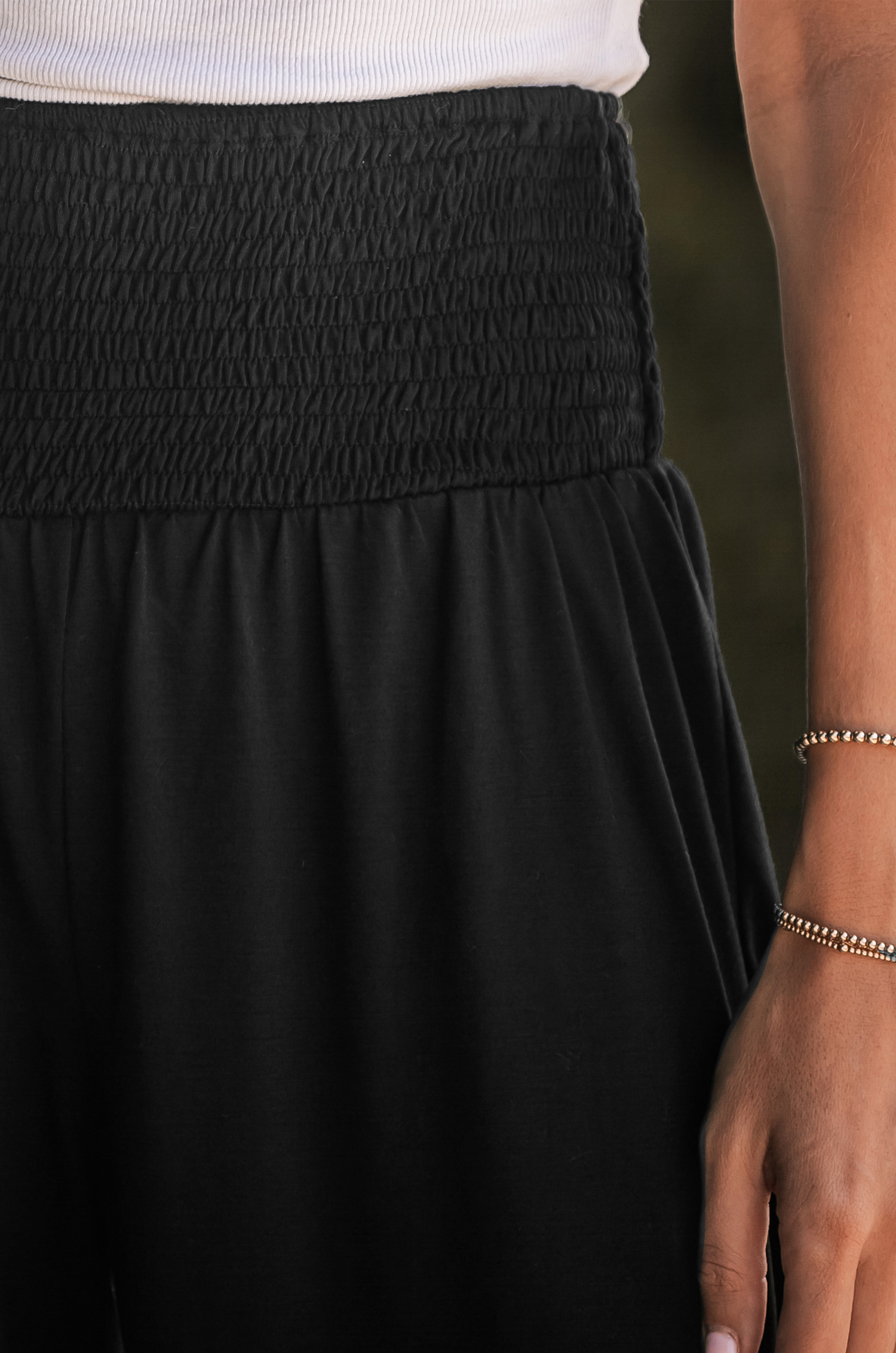 Onyx Smocked High Waist Joggers