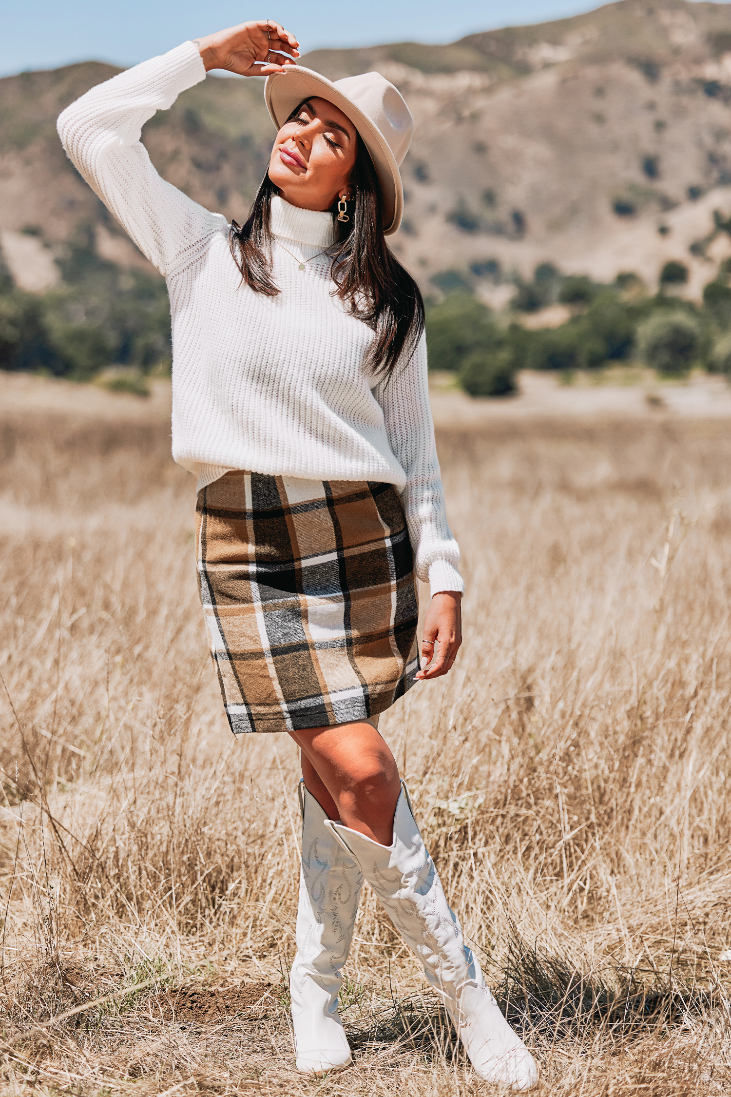 Plaid High Waist Mini Skirt