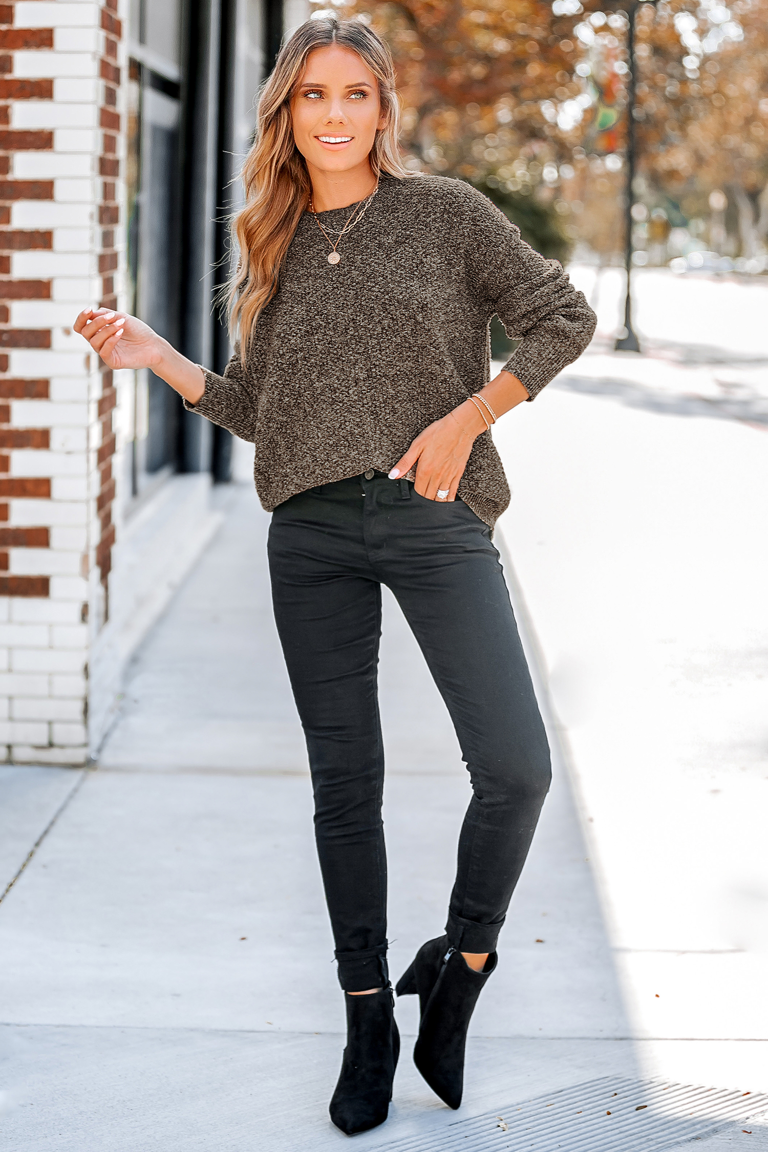 Round Neck Puff Sleeve Jumper