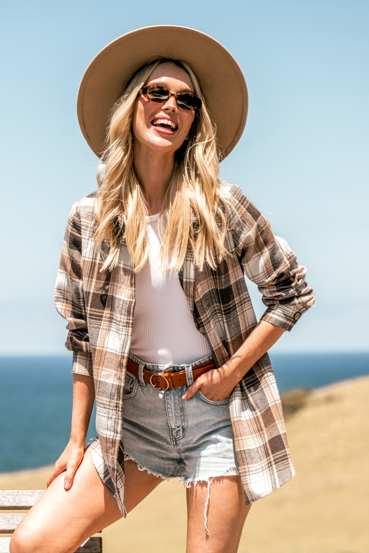 Button-Front Plaid Shacket