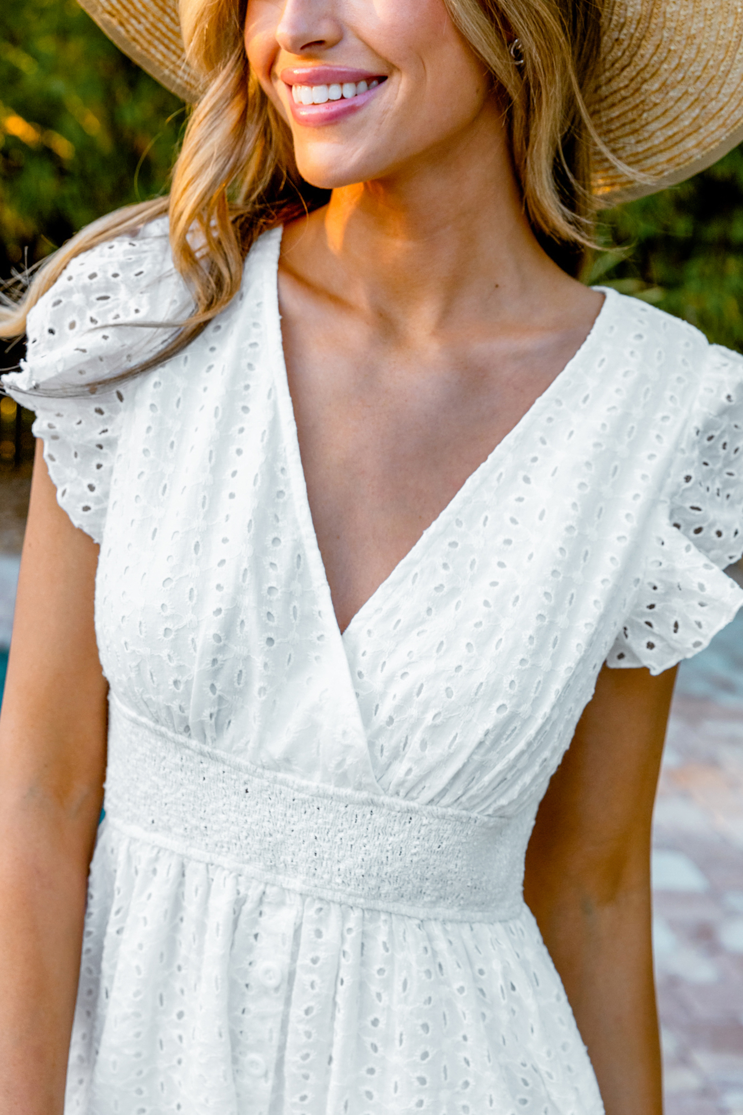 Floral Eyelet Ruffled Mini Dress
