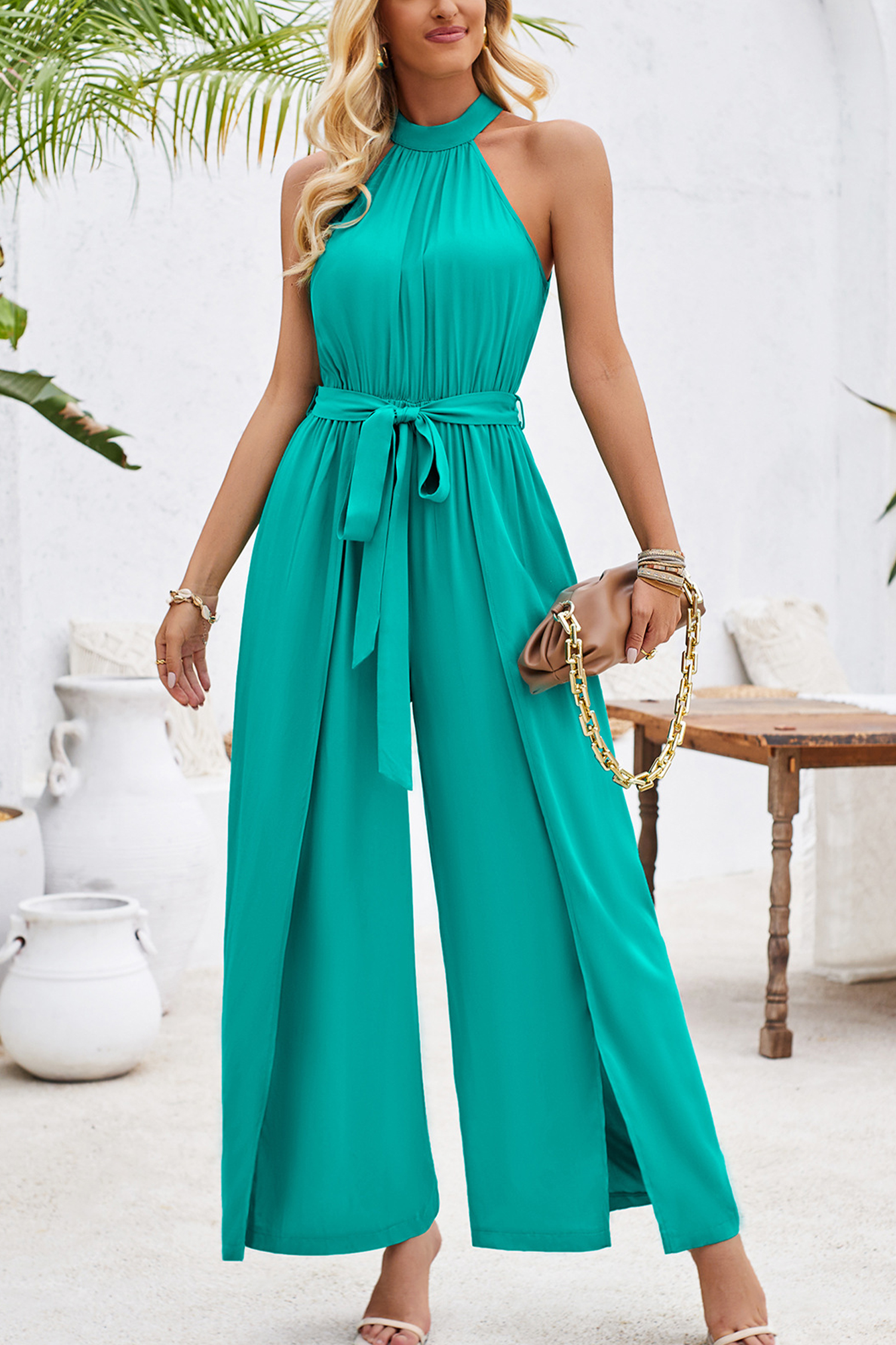 Double Take Full Size Sleeveless Straight Jumpsuit main image 0