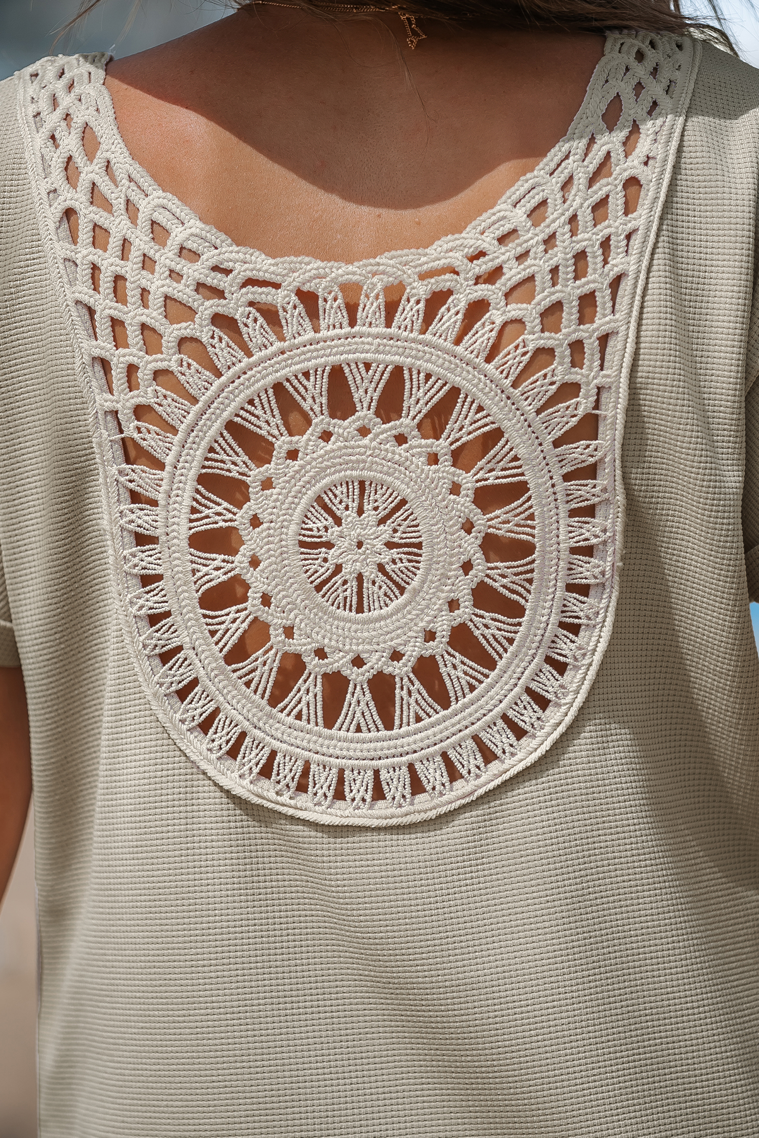 Taupe Short Sleeve V-Neck Tee