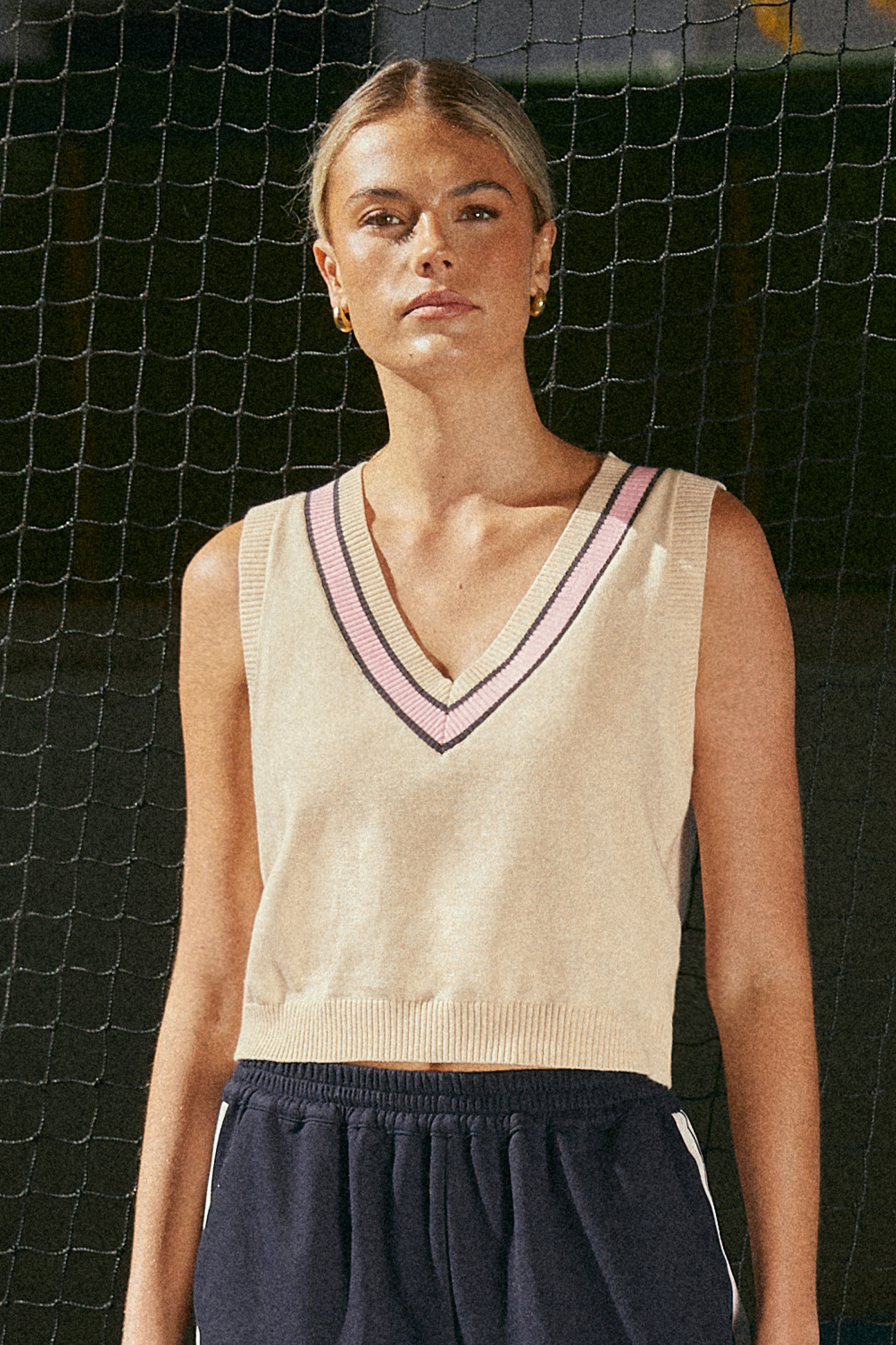 Cupshe Neutral Colorblock Knit Vest In Yellow