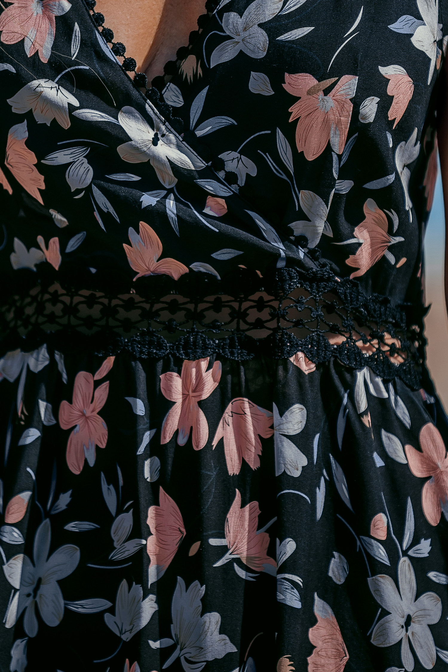 Floral Sleeveless Cutout Waist Mini Dress