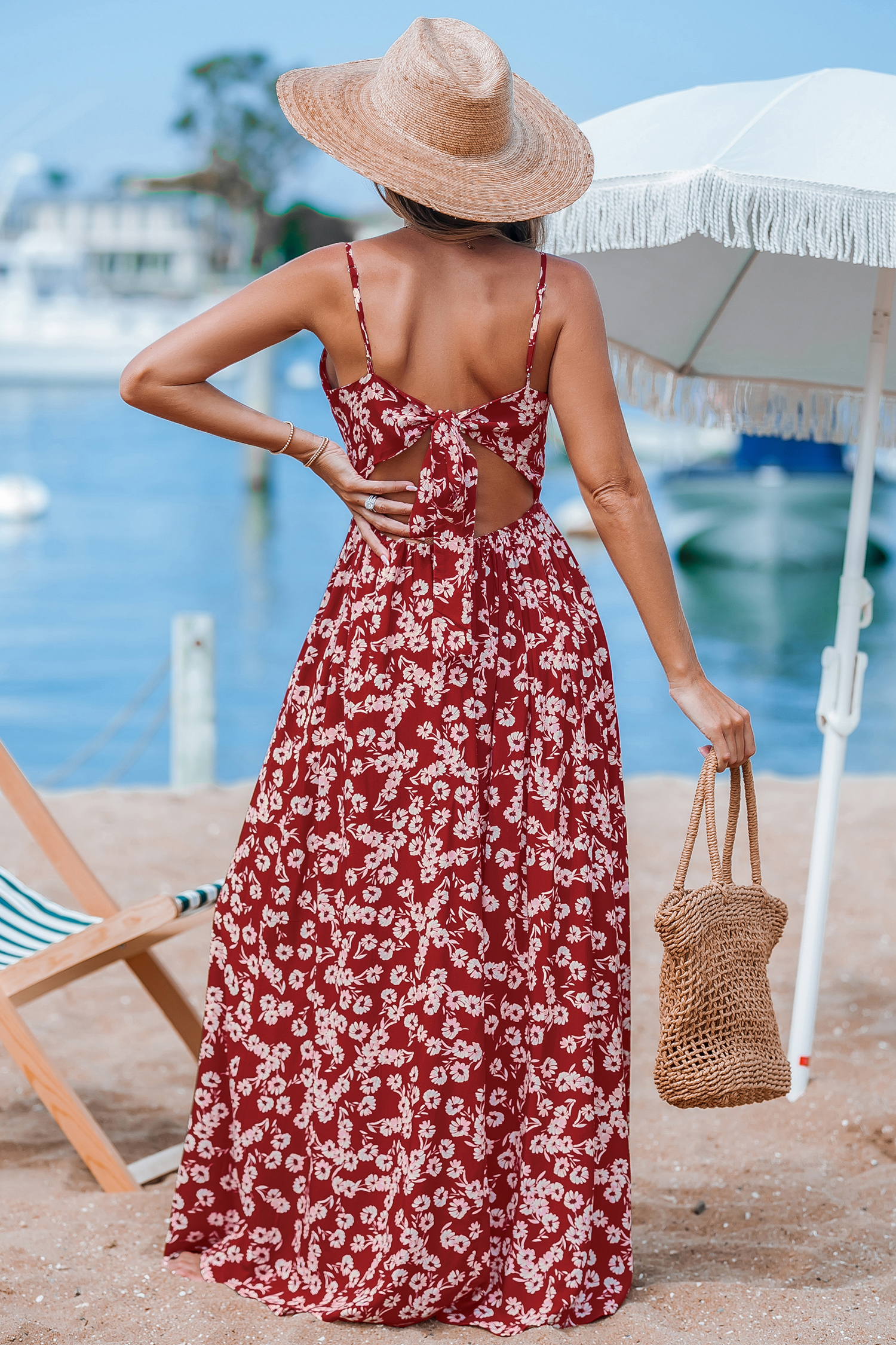 ワンピース Her lip to  Garden Floral Dress S Pink Floral Print Dress - Faux-Wrap Dress - One-Shoulder