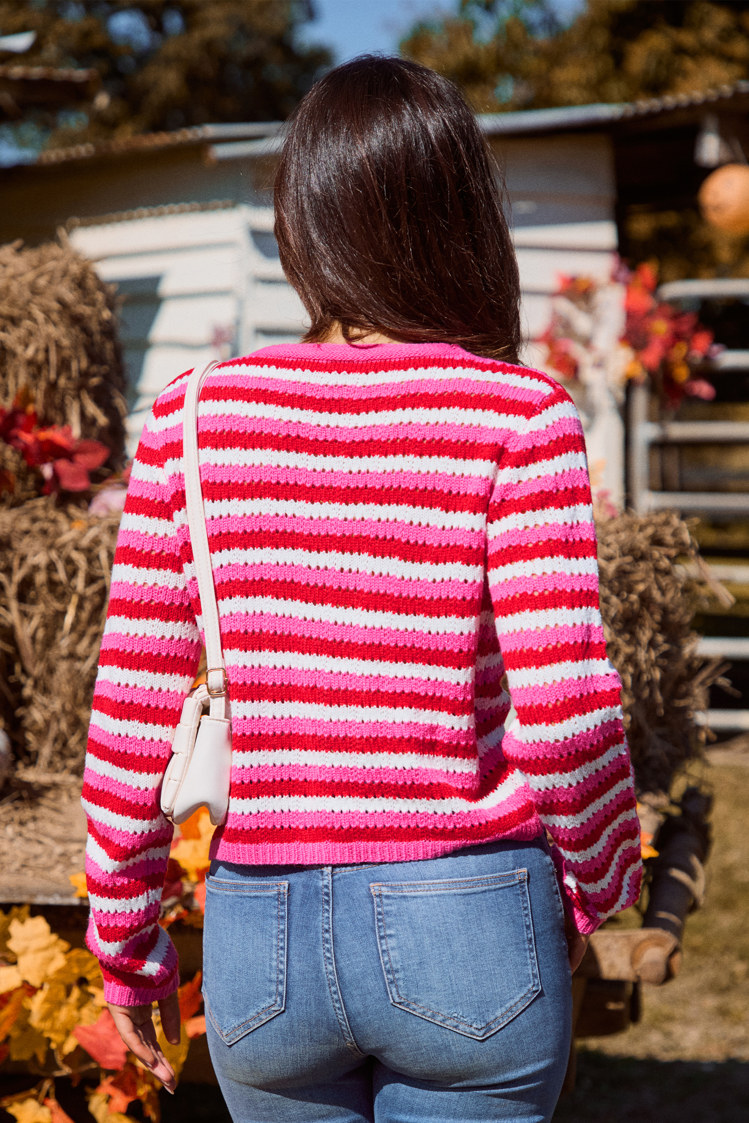 トップス CLANE Stripe Cable Half Sleeve Cardigan CLANE(クラネ)｜STRIPE CABLE HALF SLEEVE CD/アイボリー の通販