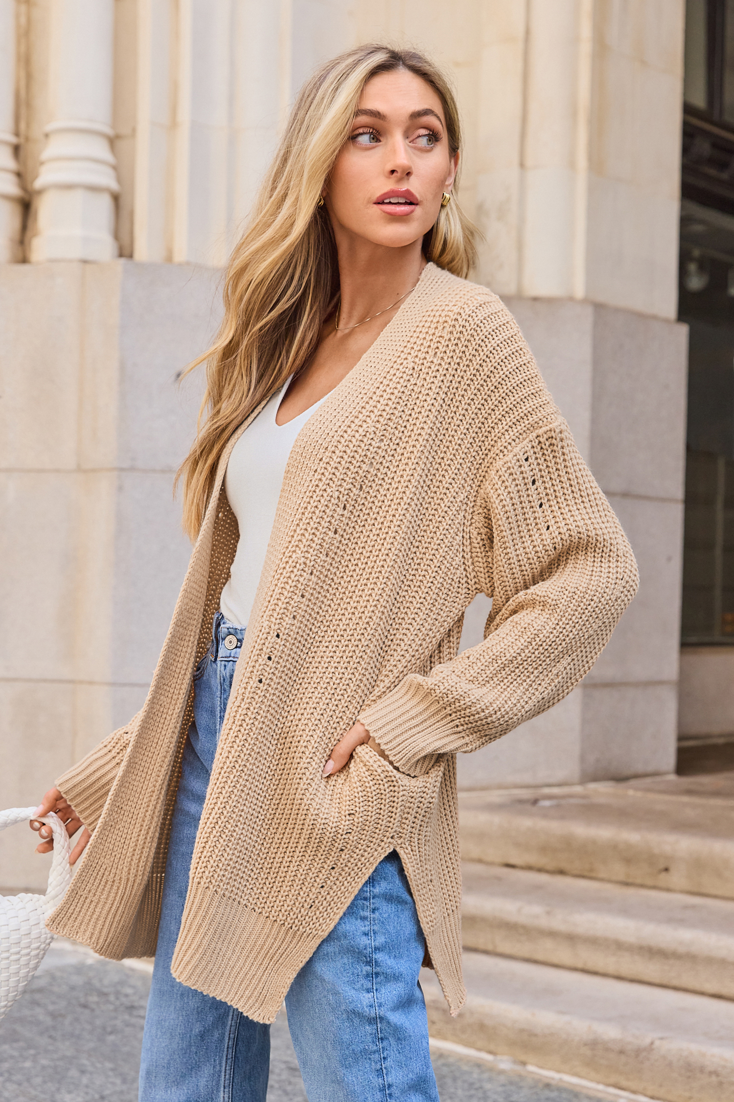 トップス argue 2WAY 90s CARDIGAN / CAMEL Acqua Cardigan - Camel - PAIGE