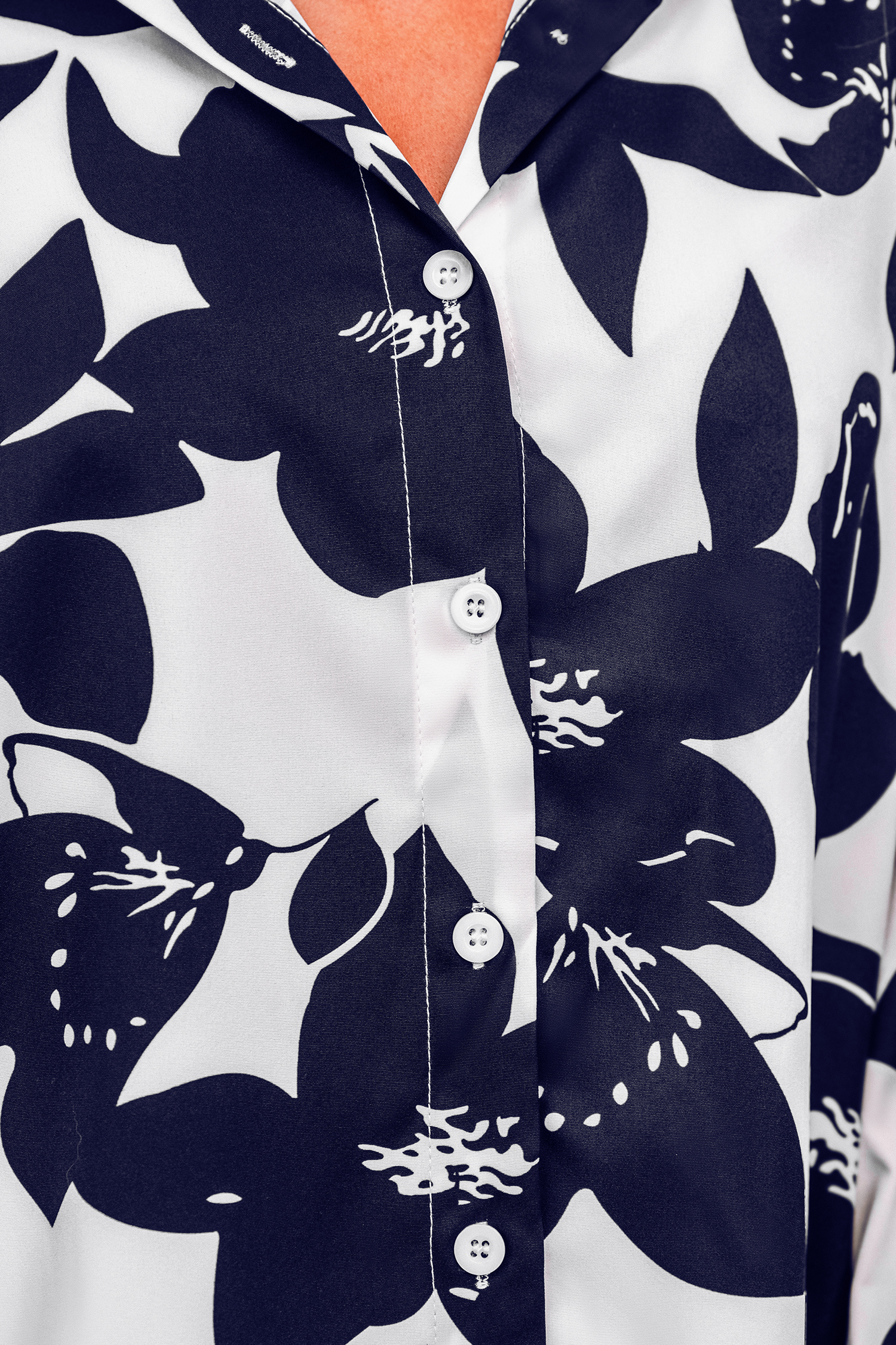 Blue Floral Collared Blouse