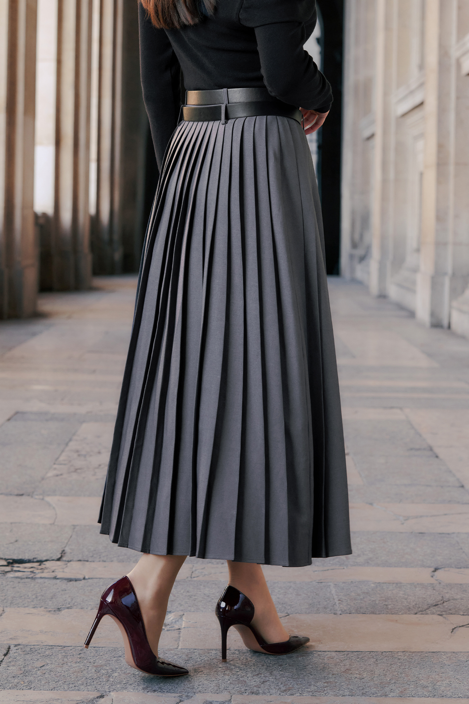 スカート melt the lady back pleats skirt gray No Boundaries Pleated Belted Mini Skirt, Women's - Walmart.com