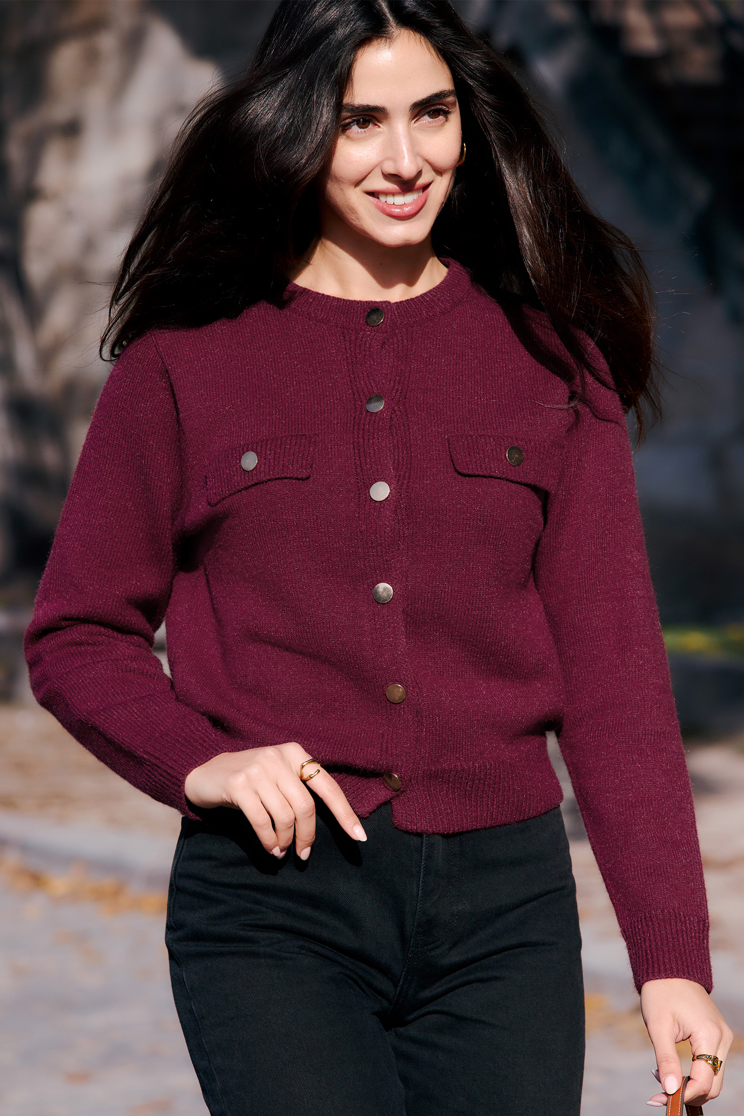 アイレネ　Eyelet High Gauge Cardigan RD Cardigan | ALLUDE | elysewalker