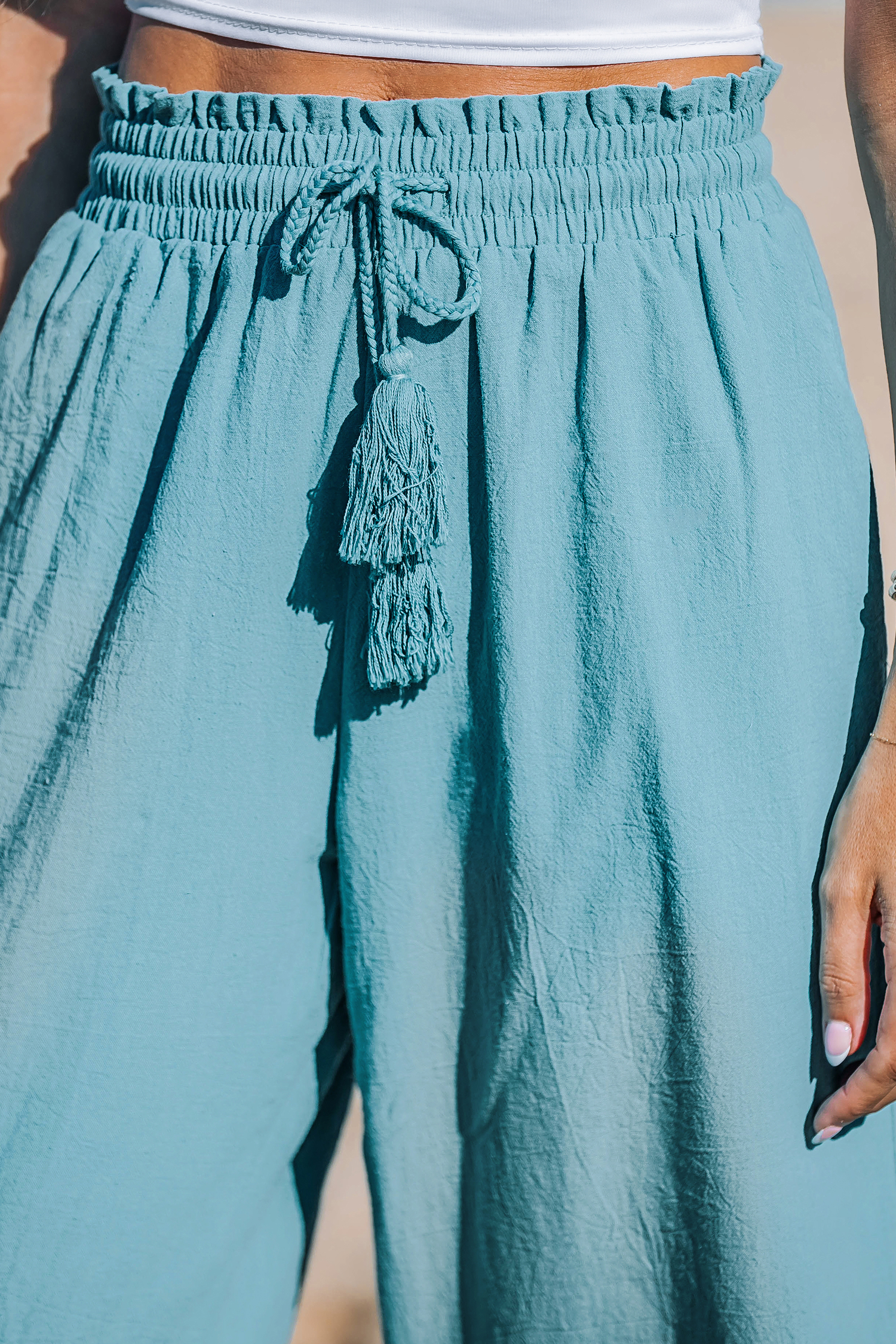 Mint Green Straight Leg High-Rise Pants