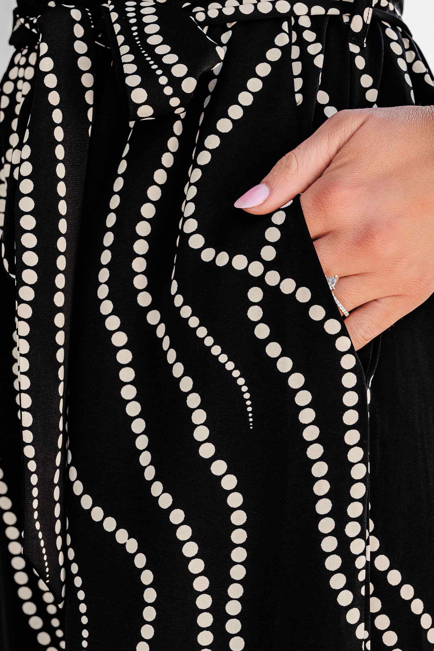 Abstract Dot Boatneck Wide Leg Jumpsuit