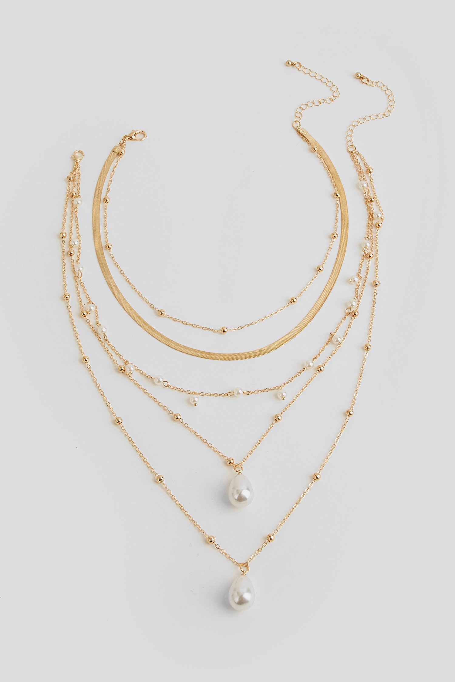 Gold-Tone Faux Pearl Necklace Set