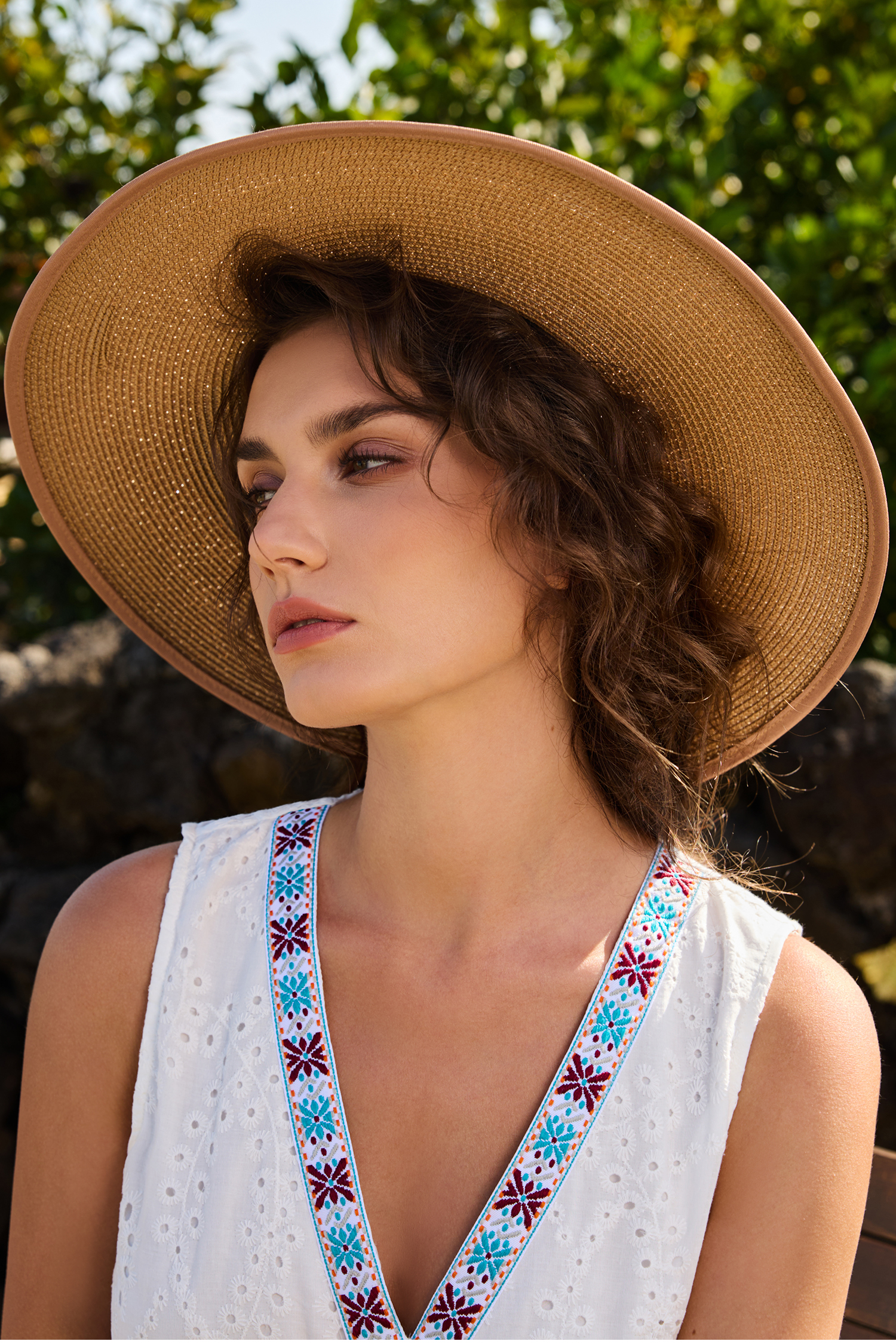Boho Wide Brim Straw Hat