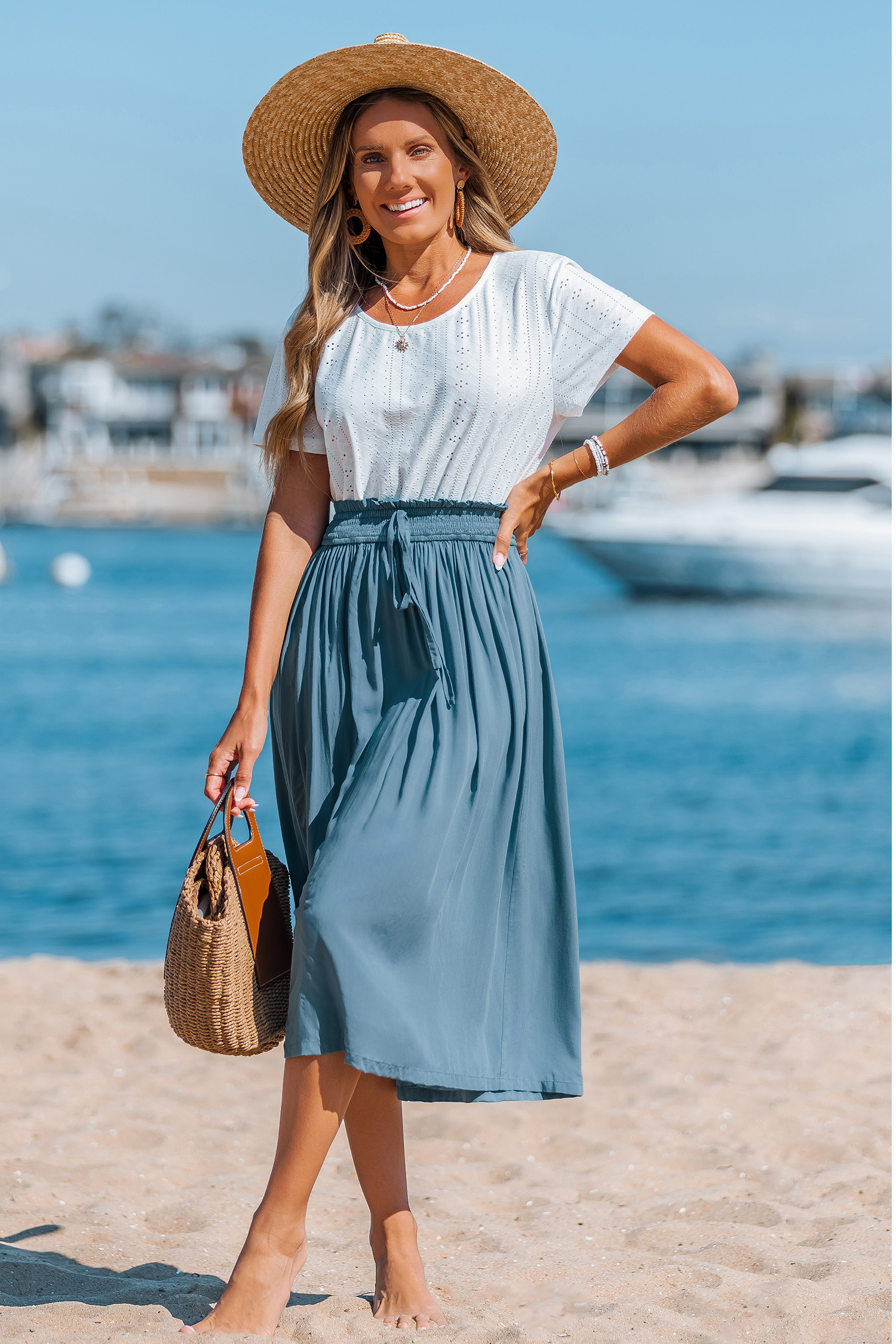 Refined Elegance Two-Toned Midi Dress