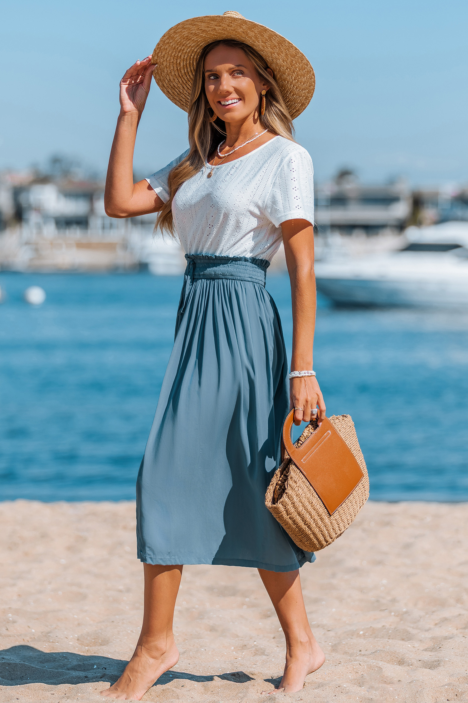 Refined Elegance Two-Toned Midi Dress