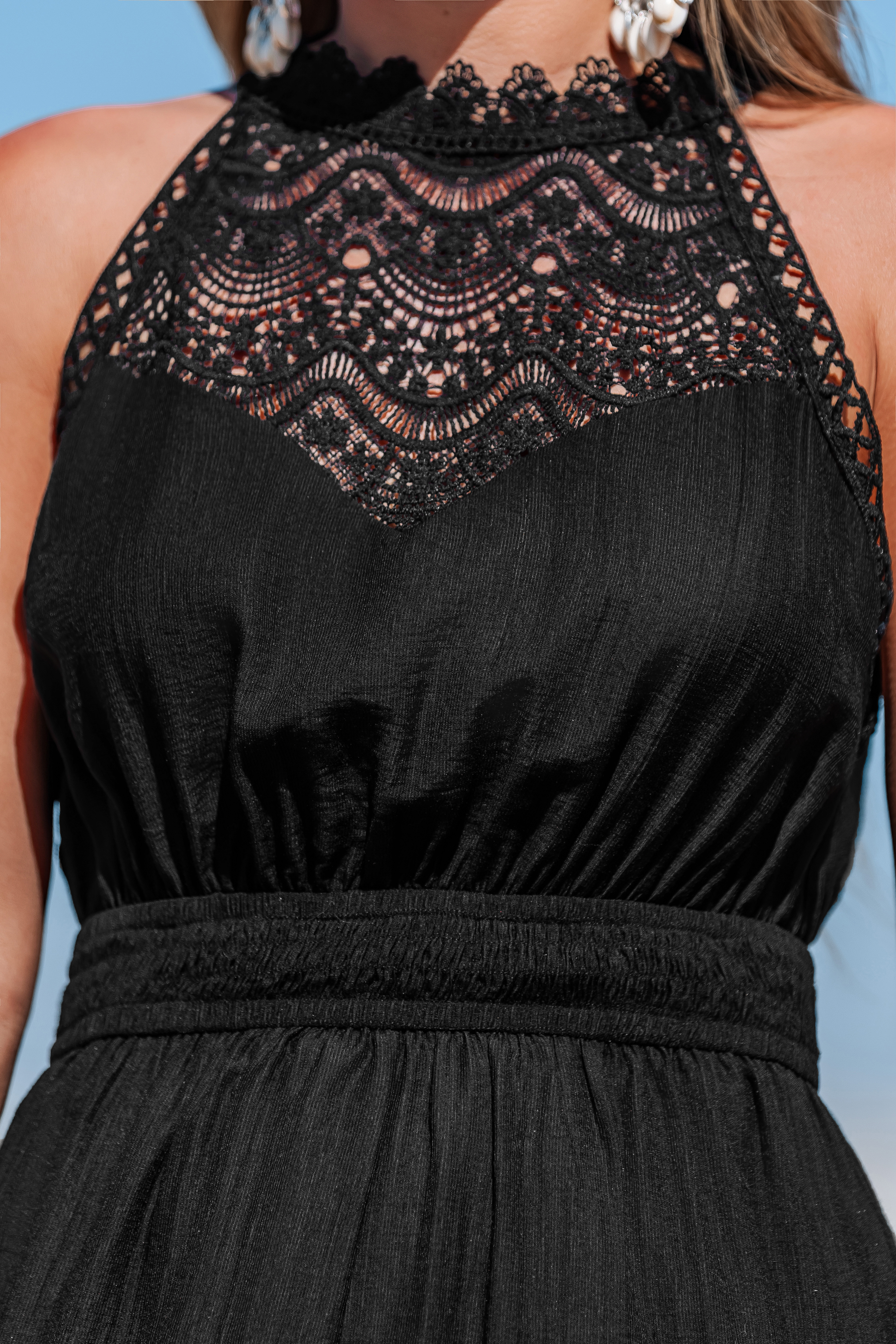 Uptown Elegance Black Romper