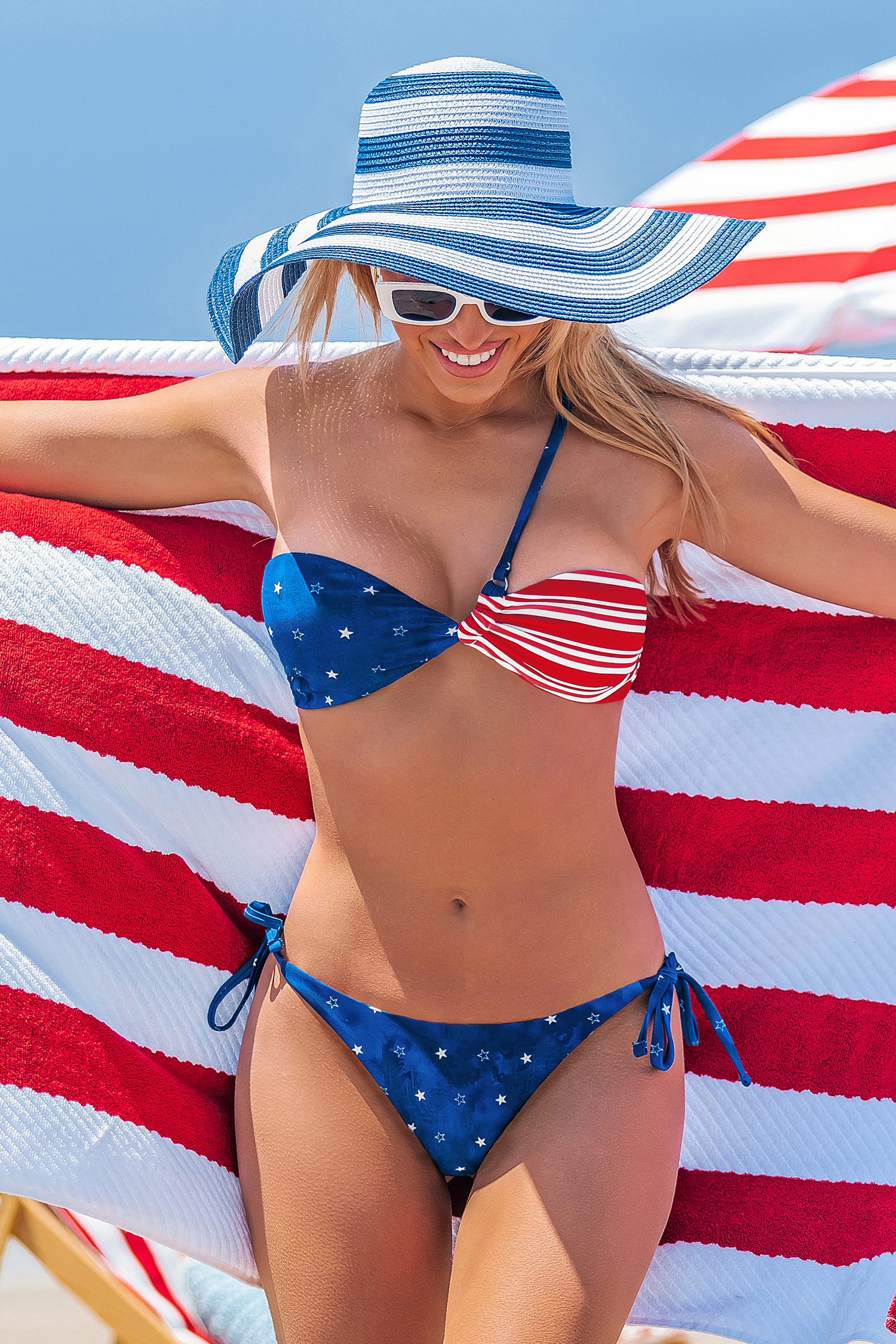 Cupshe America's Sweetheart Striped Bikini Set