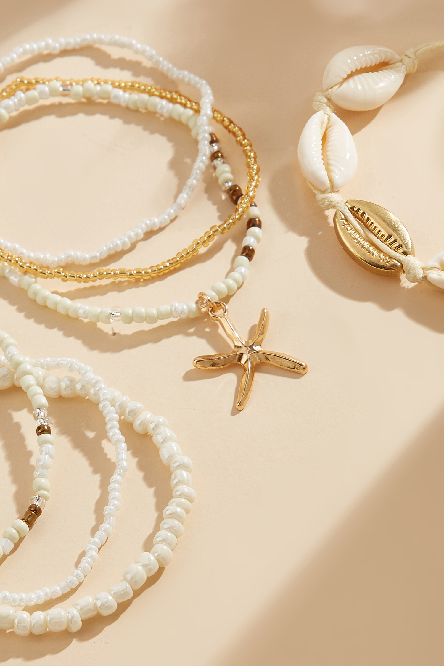 Shell Kissed Beaded Bracelet Set