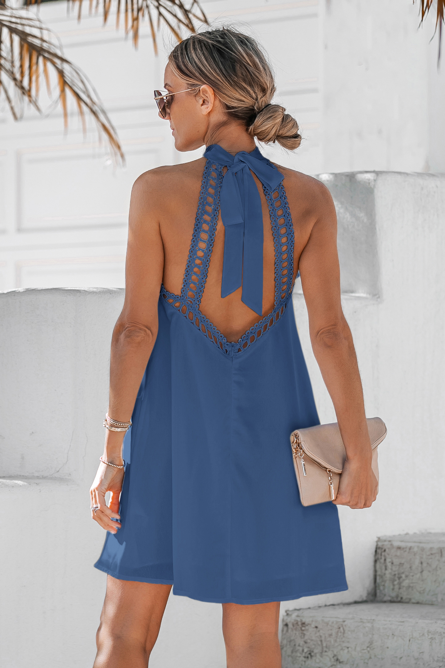 Cupshe Deep Focus Blue Mini Dress - Blue,S