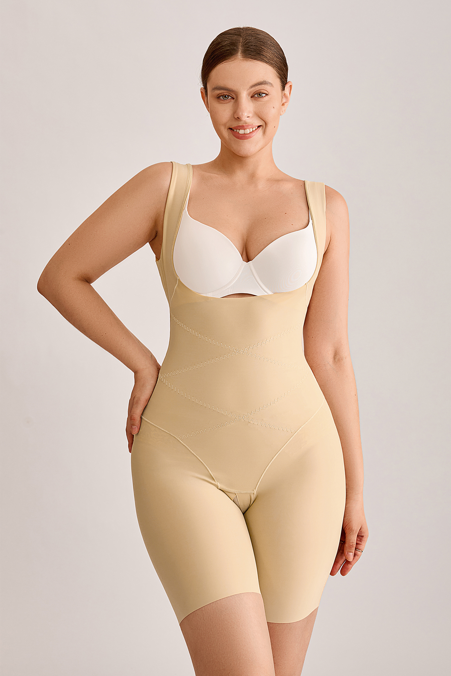 Cupshe Perfect Harmony Nude Shapewear Bodysuit - Beige,XL