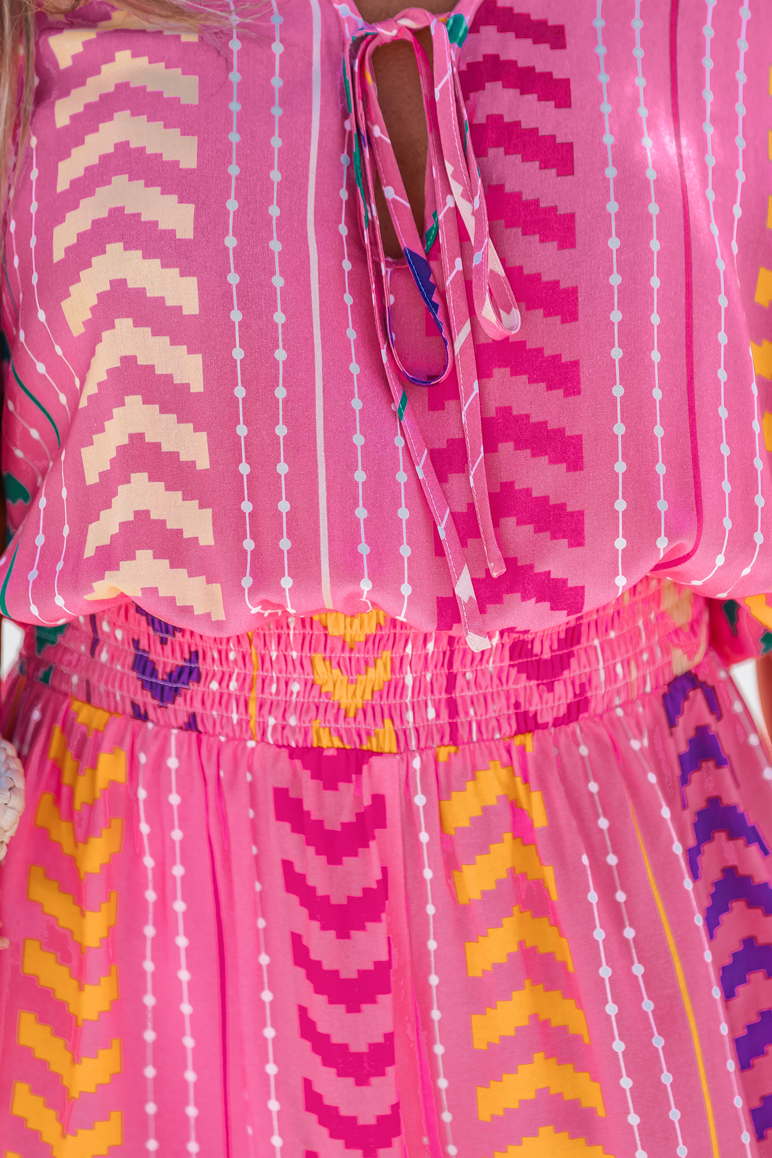 Cupshe Light & Easy Abstract Romper In Pink