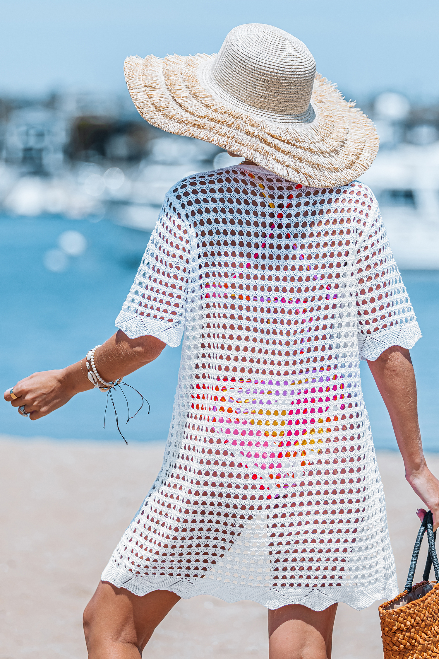 Cupshe Mist & Marble White Cover-up Kimono