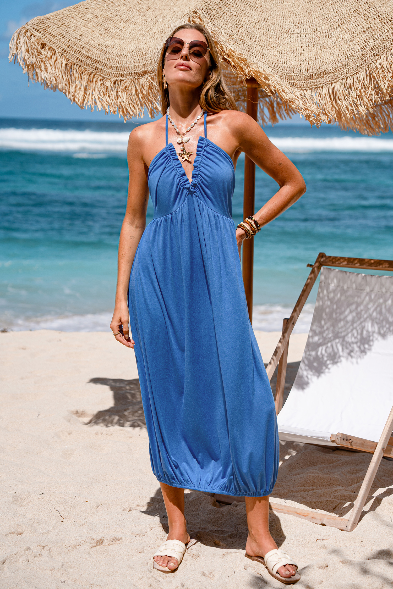 Cupshe Free Spirit Flow Blue Maxi Dress In Blue