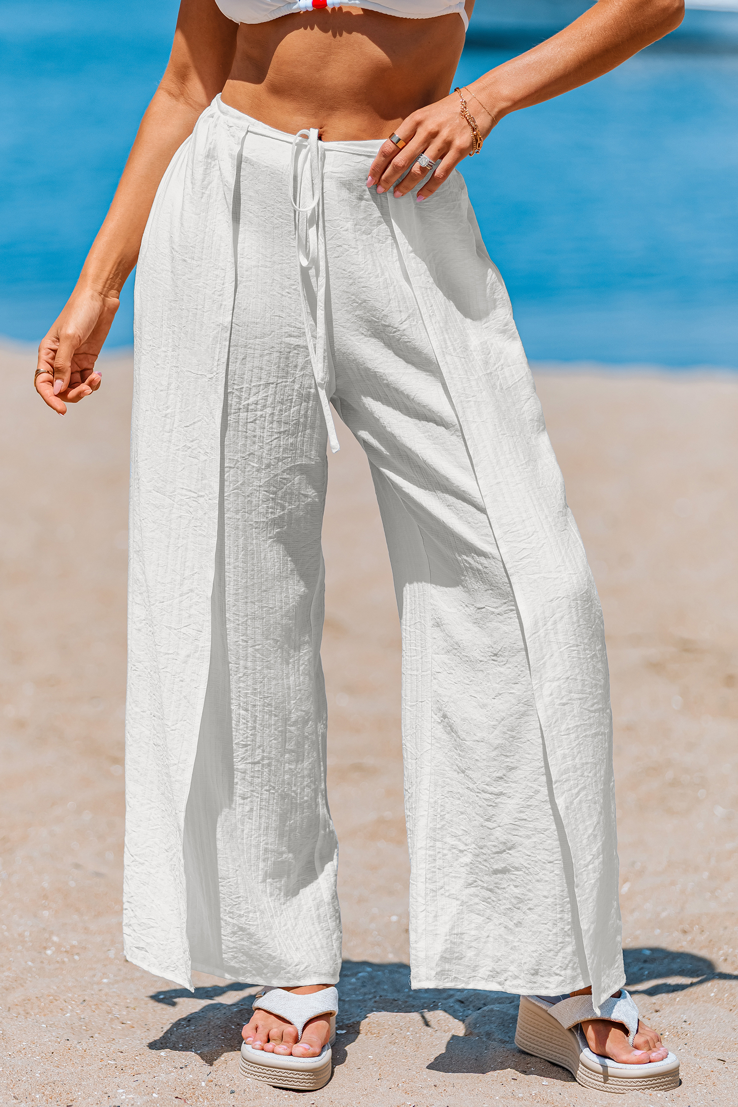 Cupshe No Shade Needed White Cover-up Pants