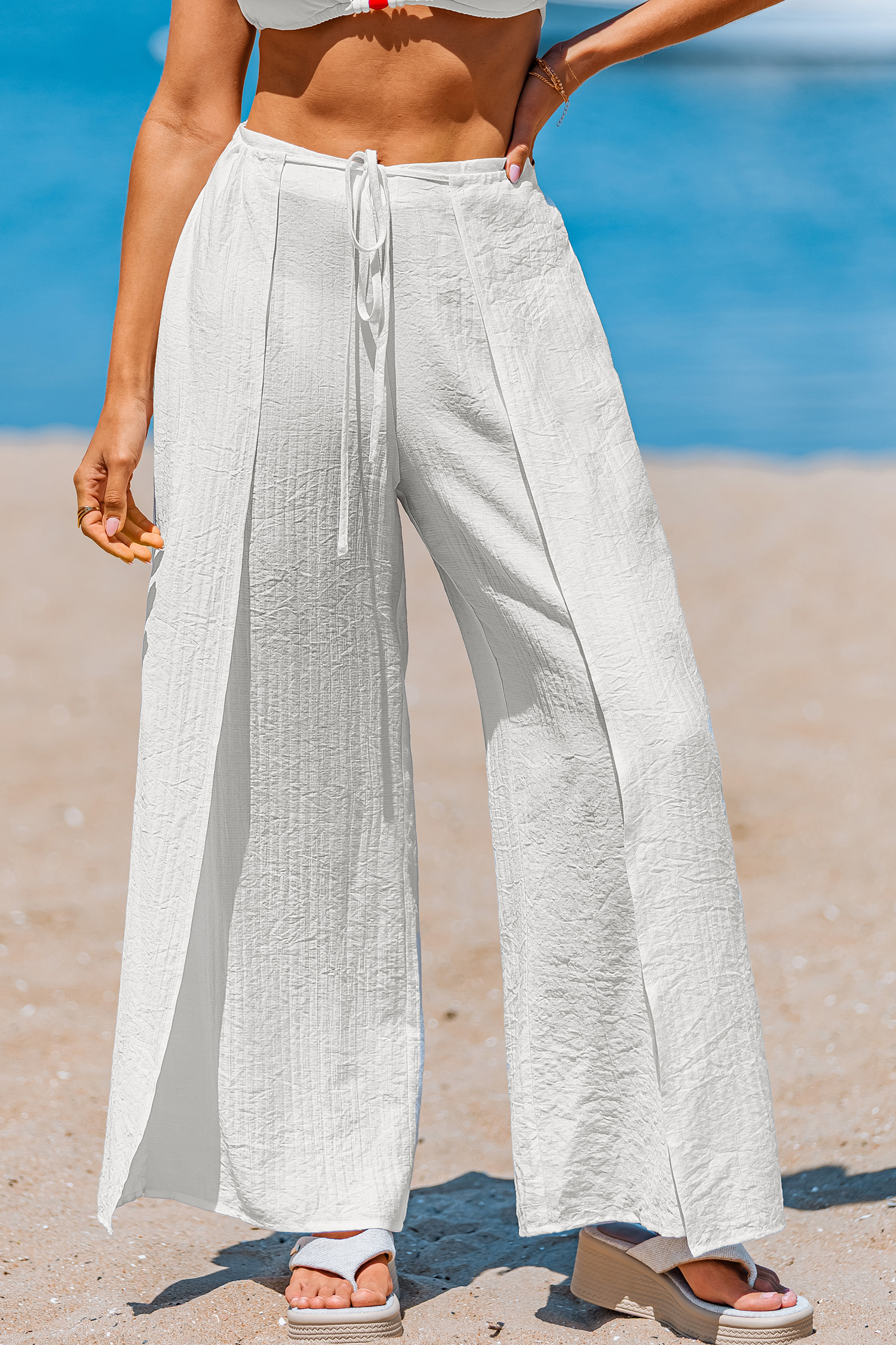 Cupshe No Shade Needed White Cover-up Pants