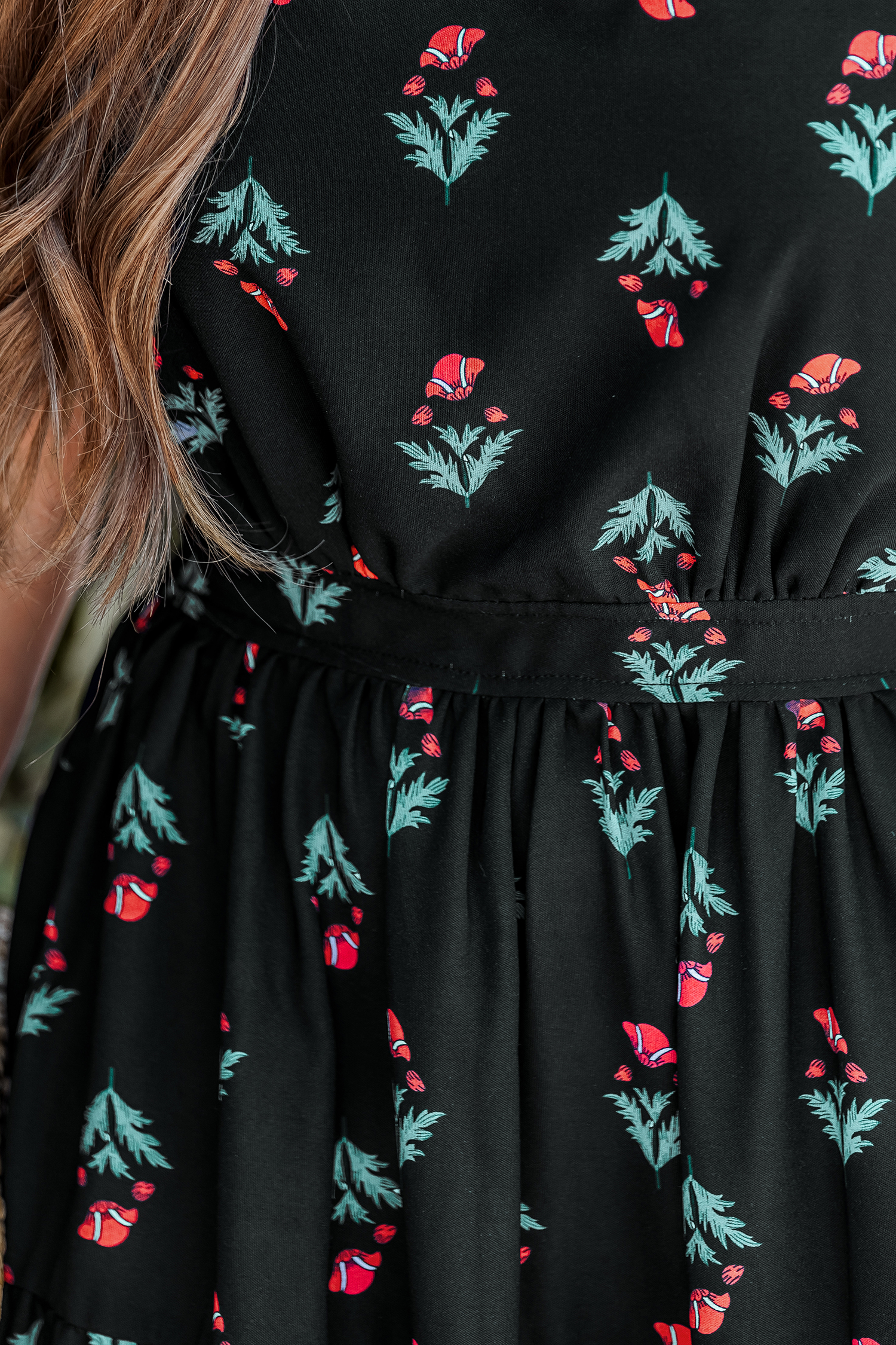 Cupshe By The Way Floral Maxi Dress In Black