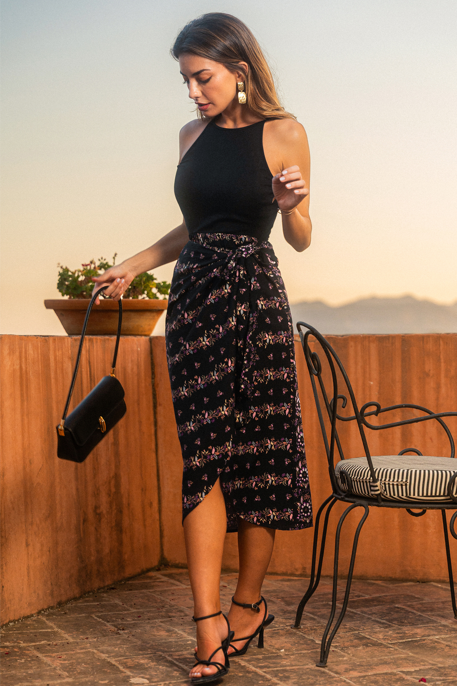 Cupshe Always Lovely Floral Midi Dress In Black