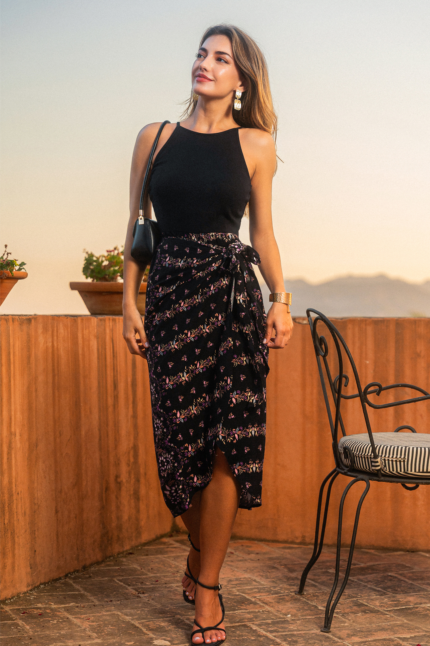 Cupshe Always Lovely Floral Midi Dress In Black