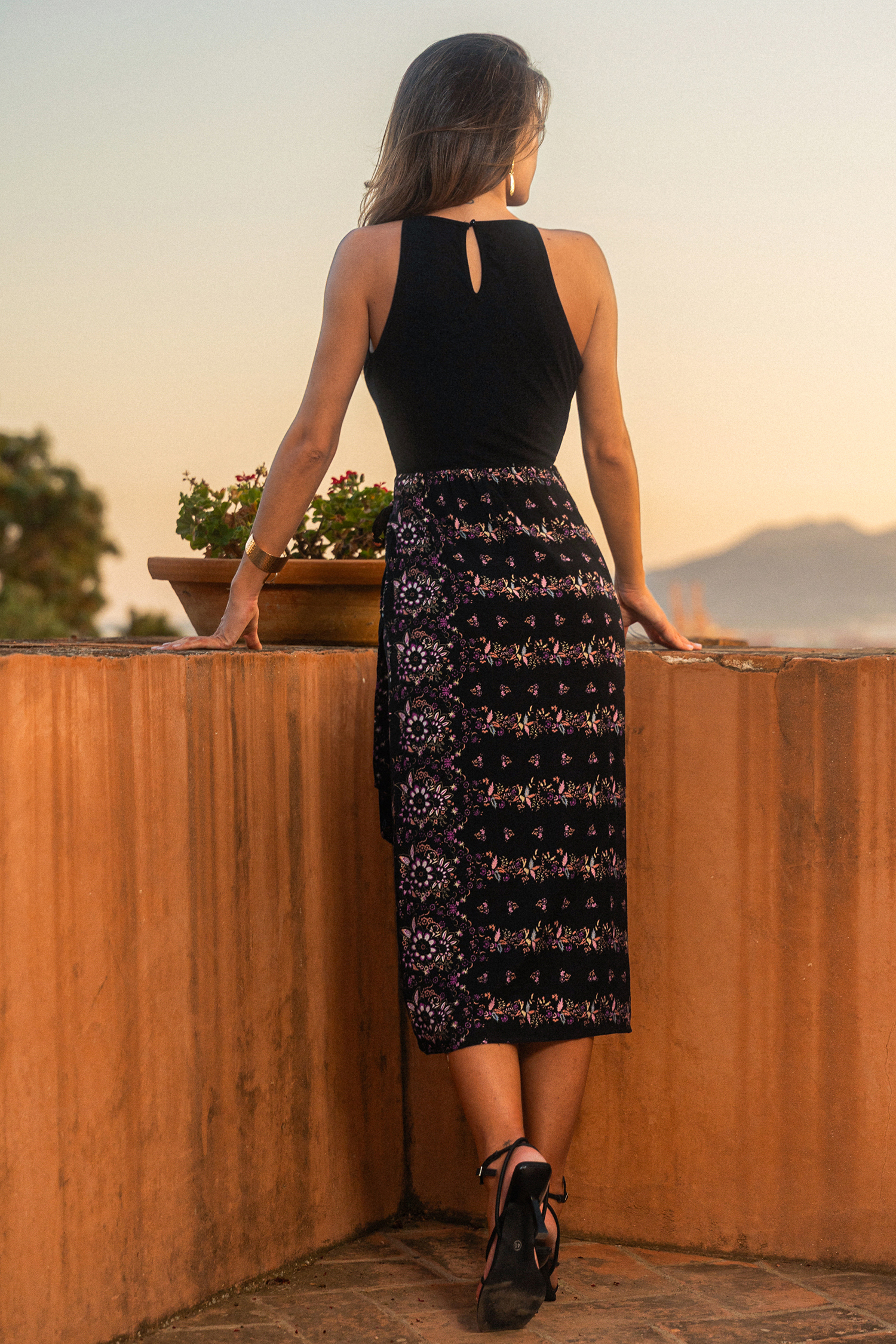 Cupshe Always Lovely Floral Midi Dress In Black