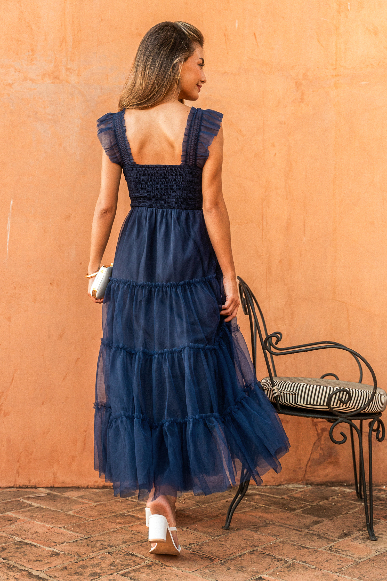 Full of Frills Blue Maxi Dress