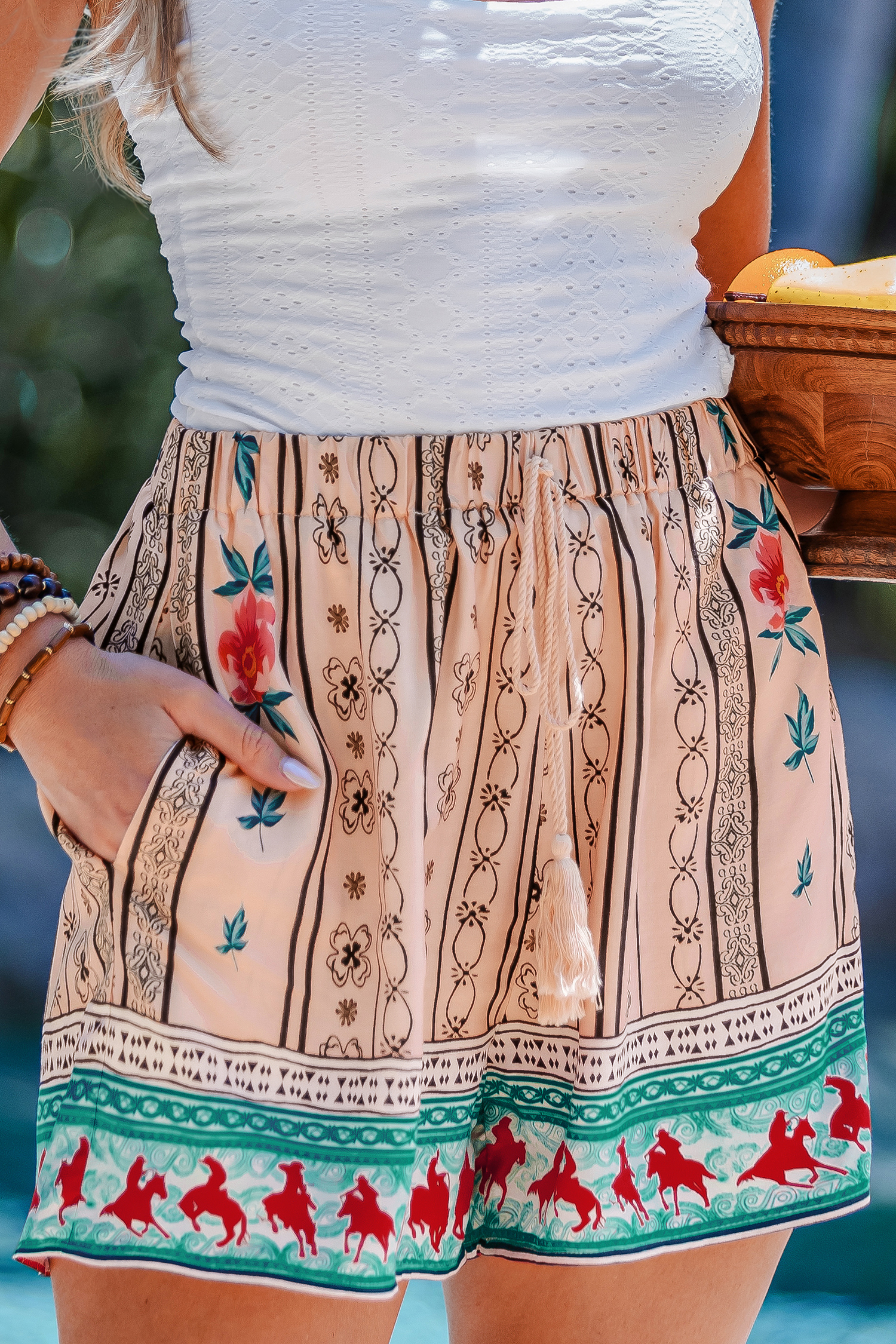 Cupshe Vibrant Flow Ornate Shorts