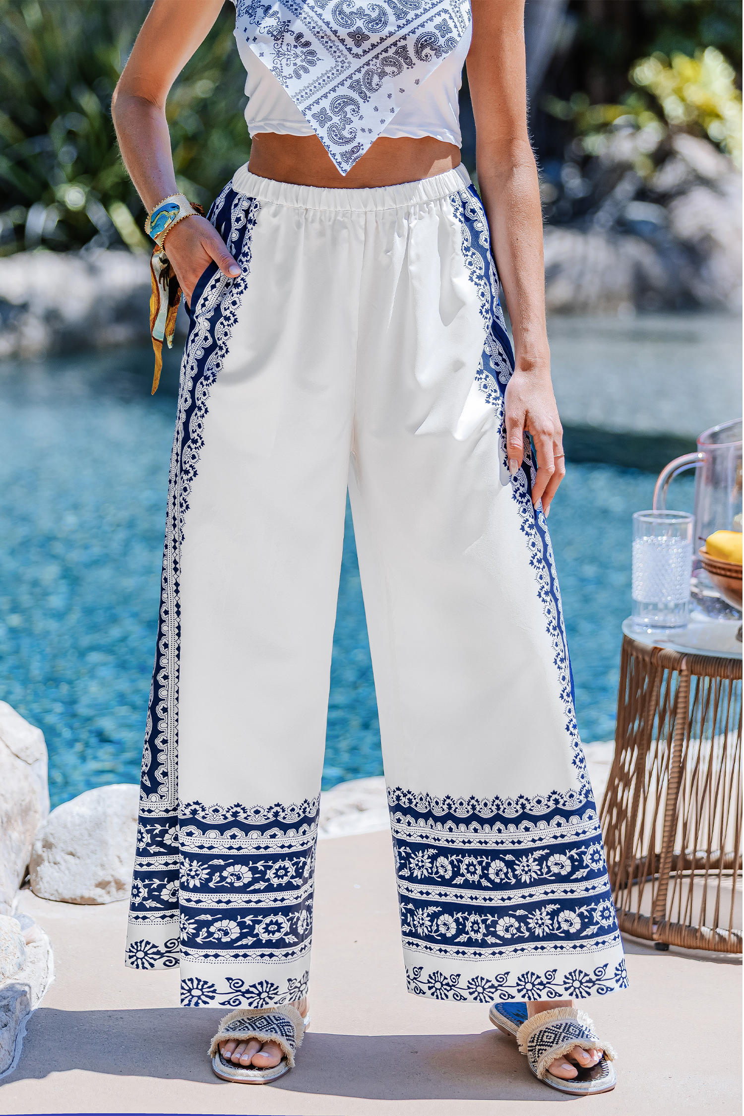 Cupshe Loose Lines Ornate Pants