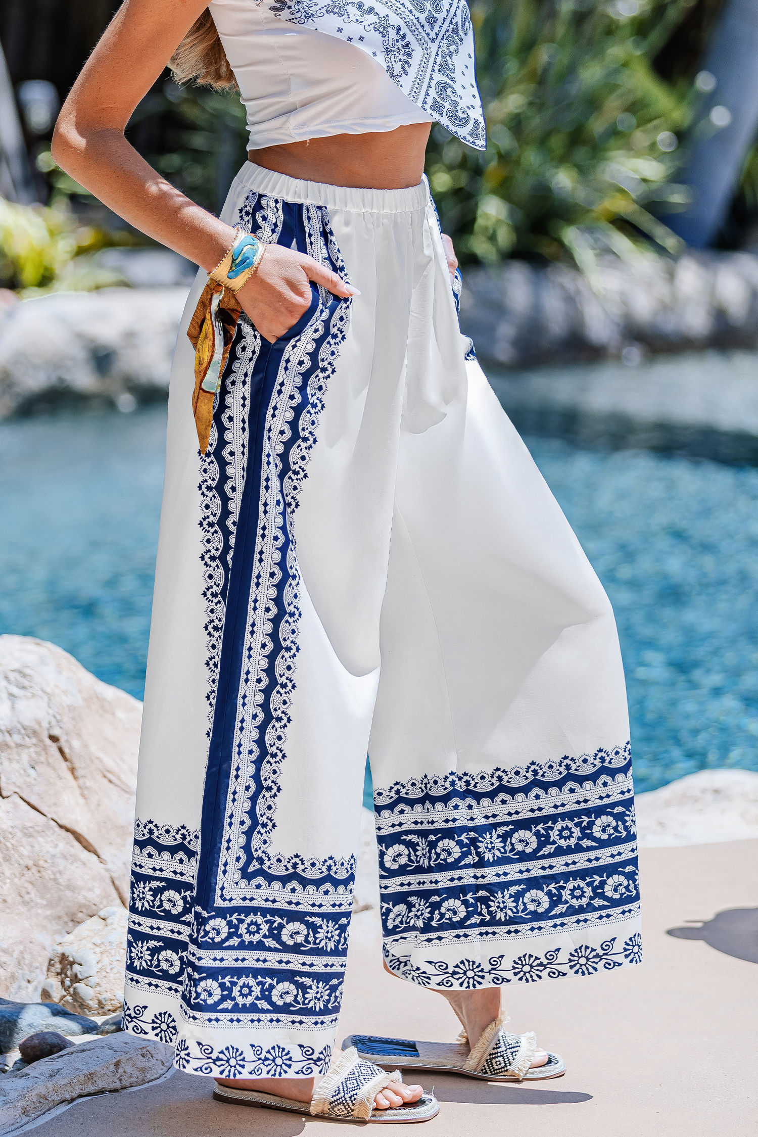 Cupshe Loose Lines Ornate Pants