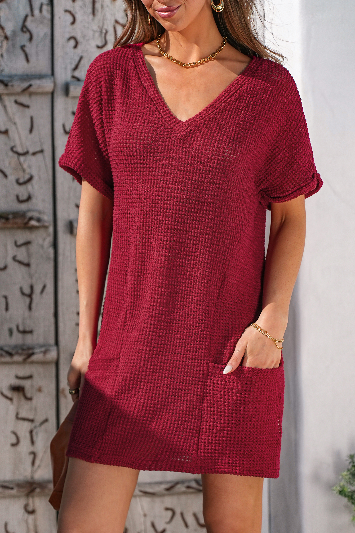 Mini abito copricostume rosso Just Blushing