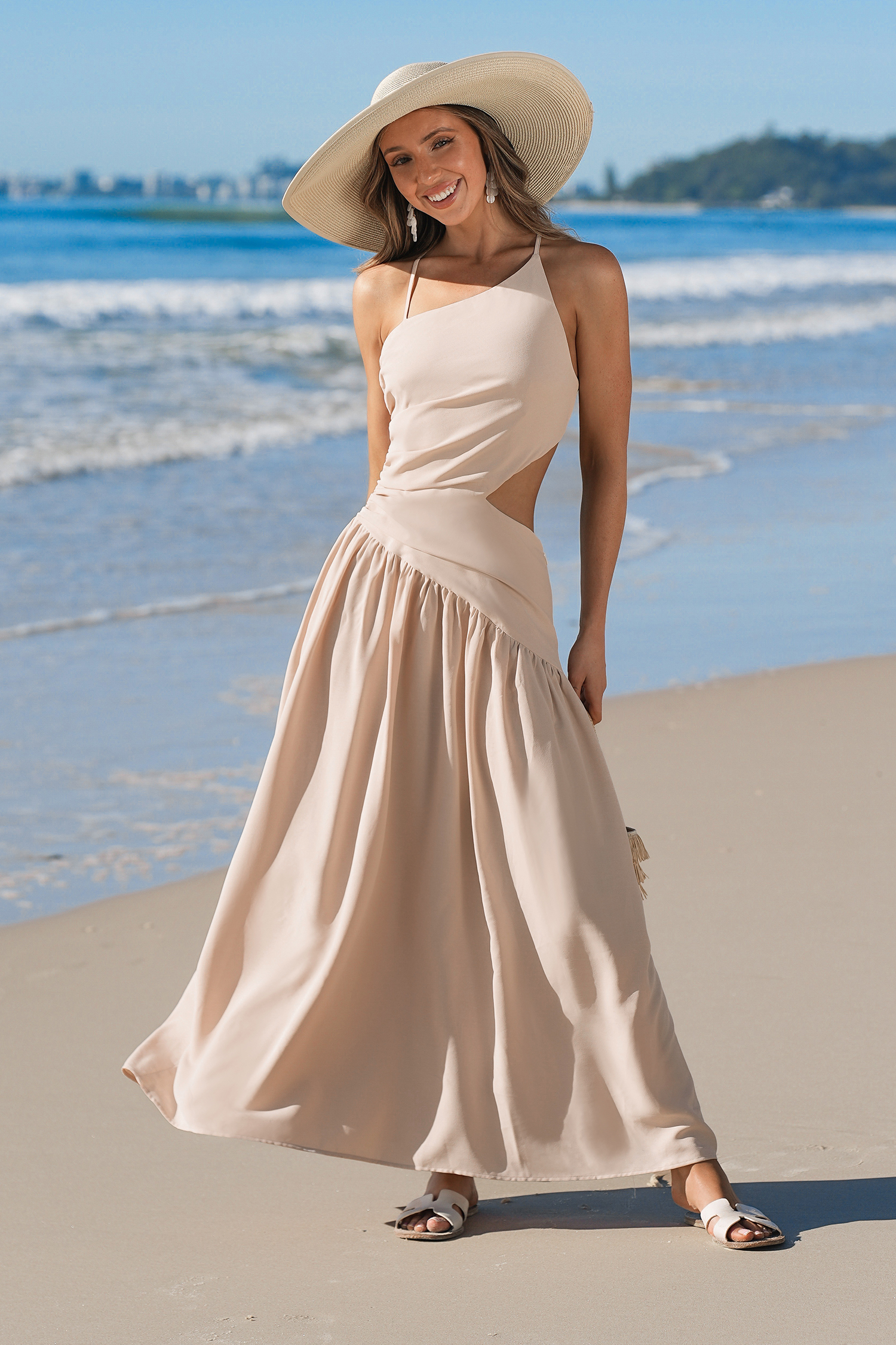 Made the Cut Beige Maxi Dress