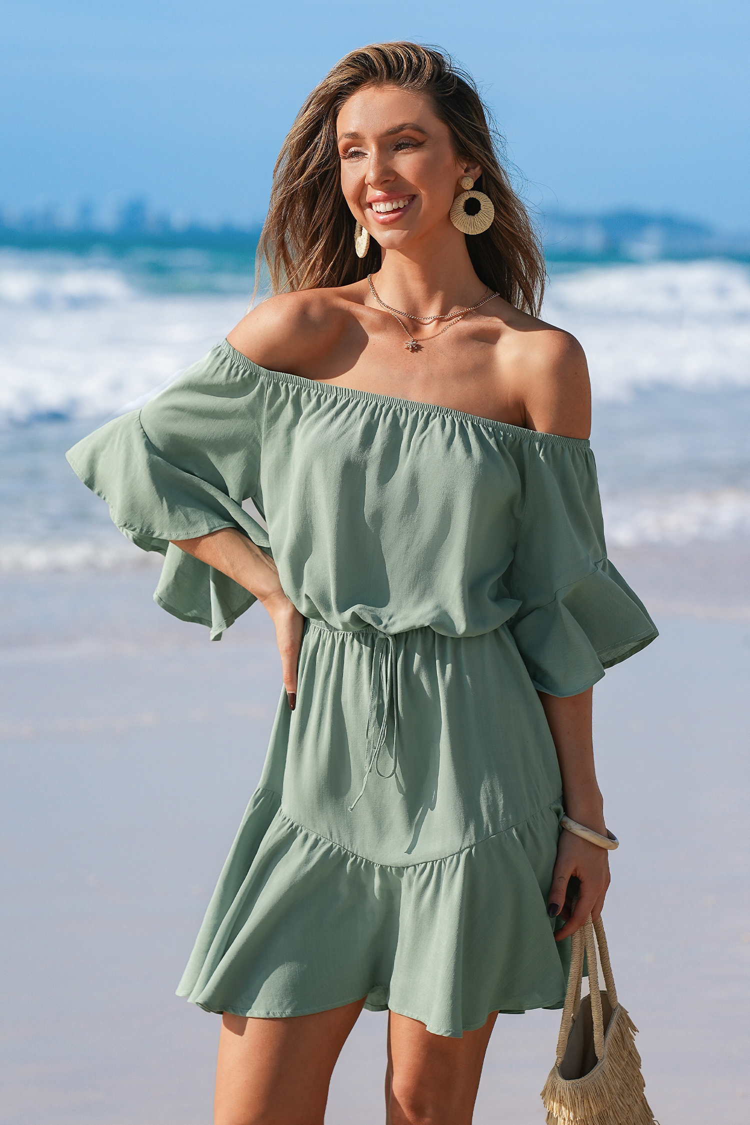Vestido mini verde Evergreen Charm