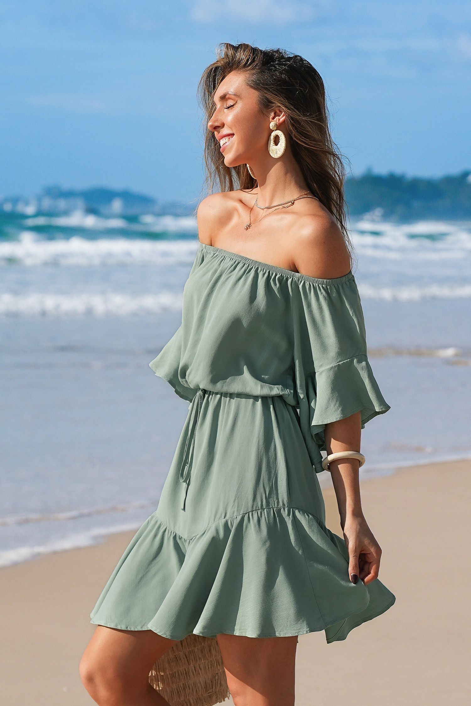 Vestido mini verde Evergreen Charm