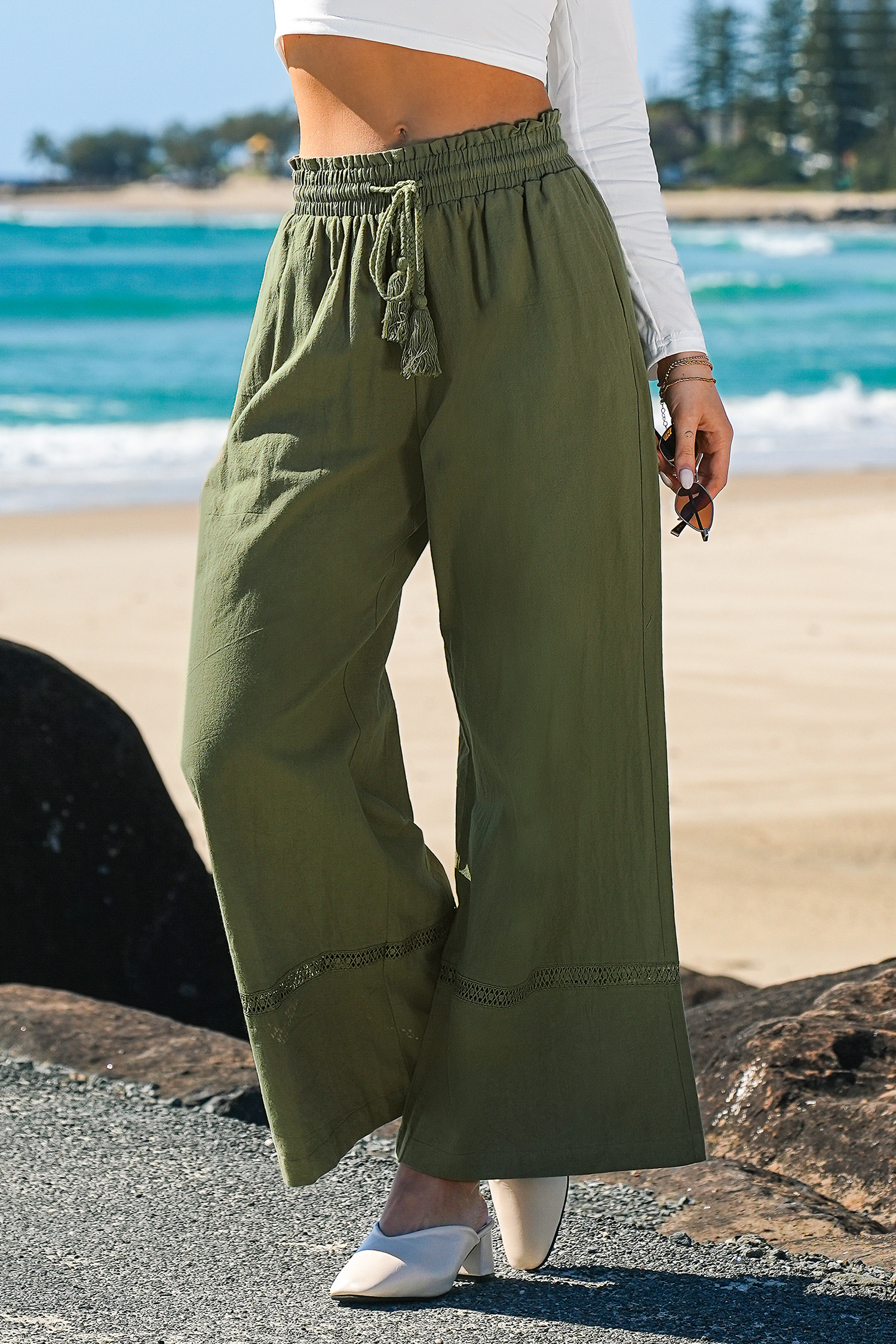 パンツ HIGH WAIST COTTON PANTS Hypnosta pants in cotton – LISKAFASHION