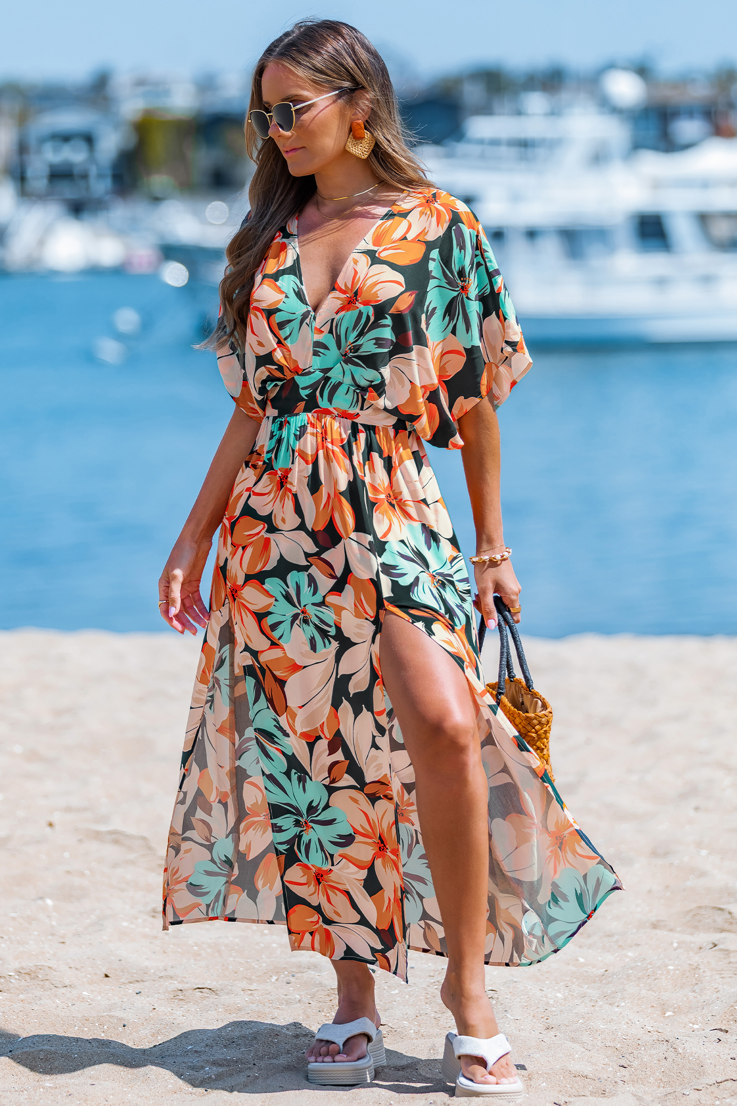 Coral Island Tropical Maxi Dress